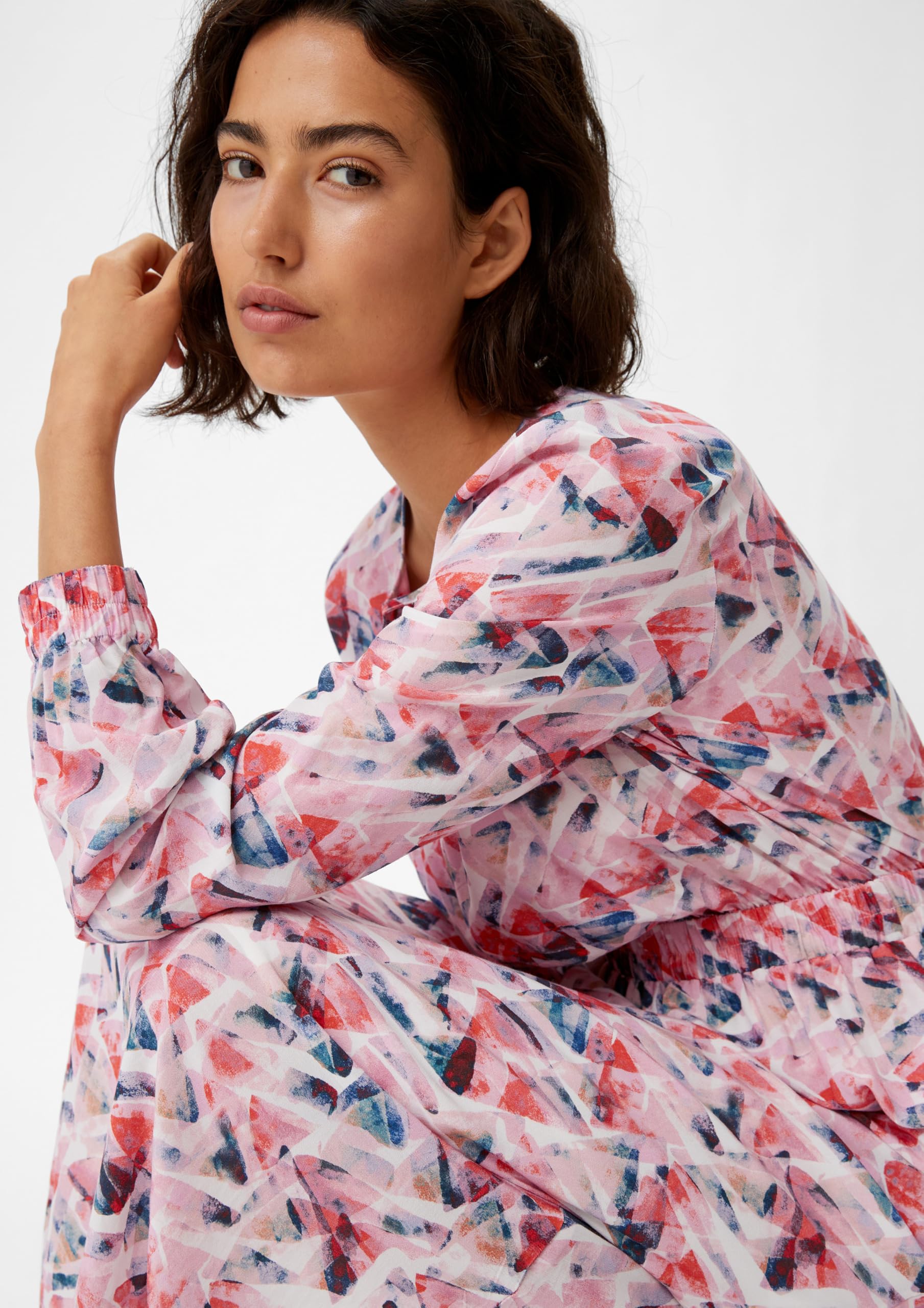 comma-maxi-kleid-damen-viskose-pfirsich-gr-38-langarm image 4