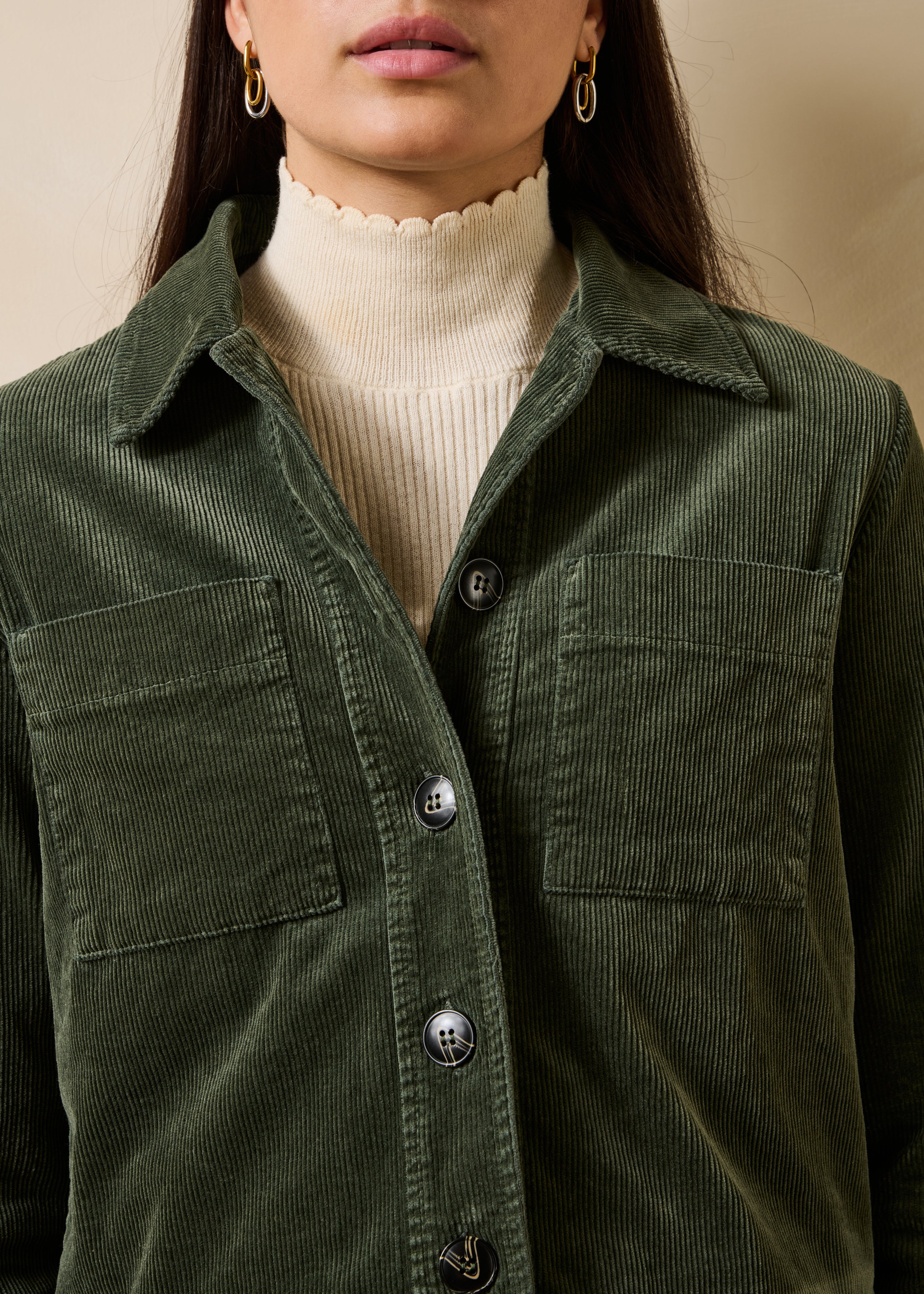 la-f-e-marabout-e-daphne-cordjacke-kaki-kurz-gef-ttert image 5