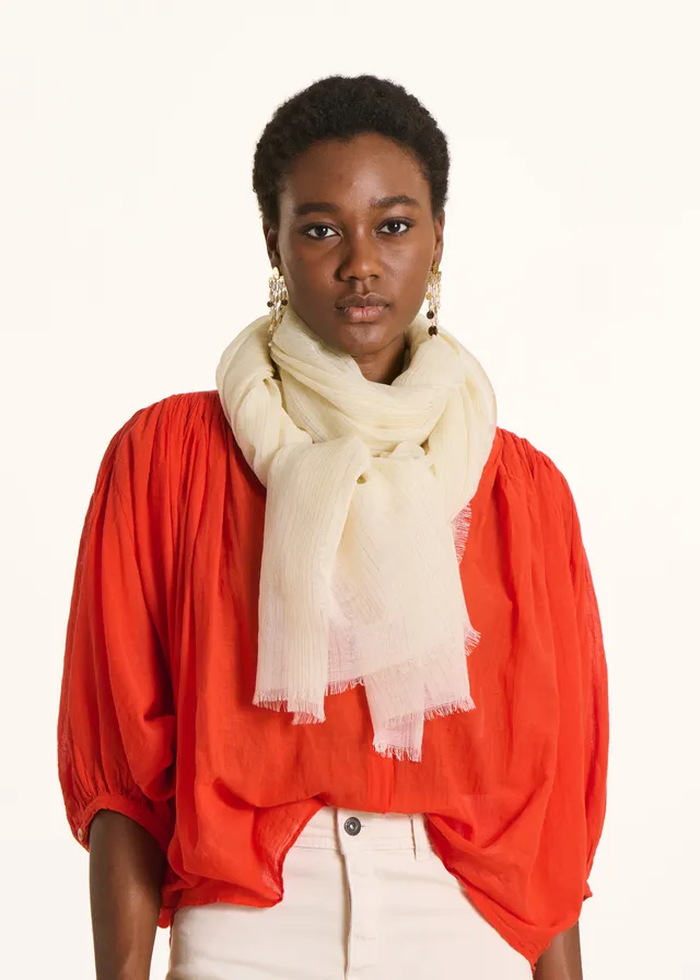 la-f-e-marabout-e-futuro-schal-ecru-streifen-lurex image 1