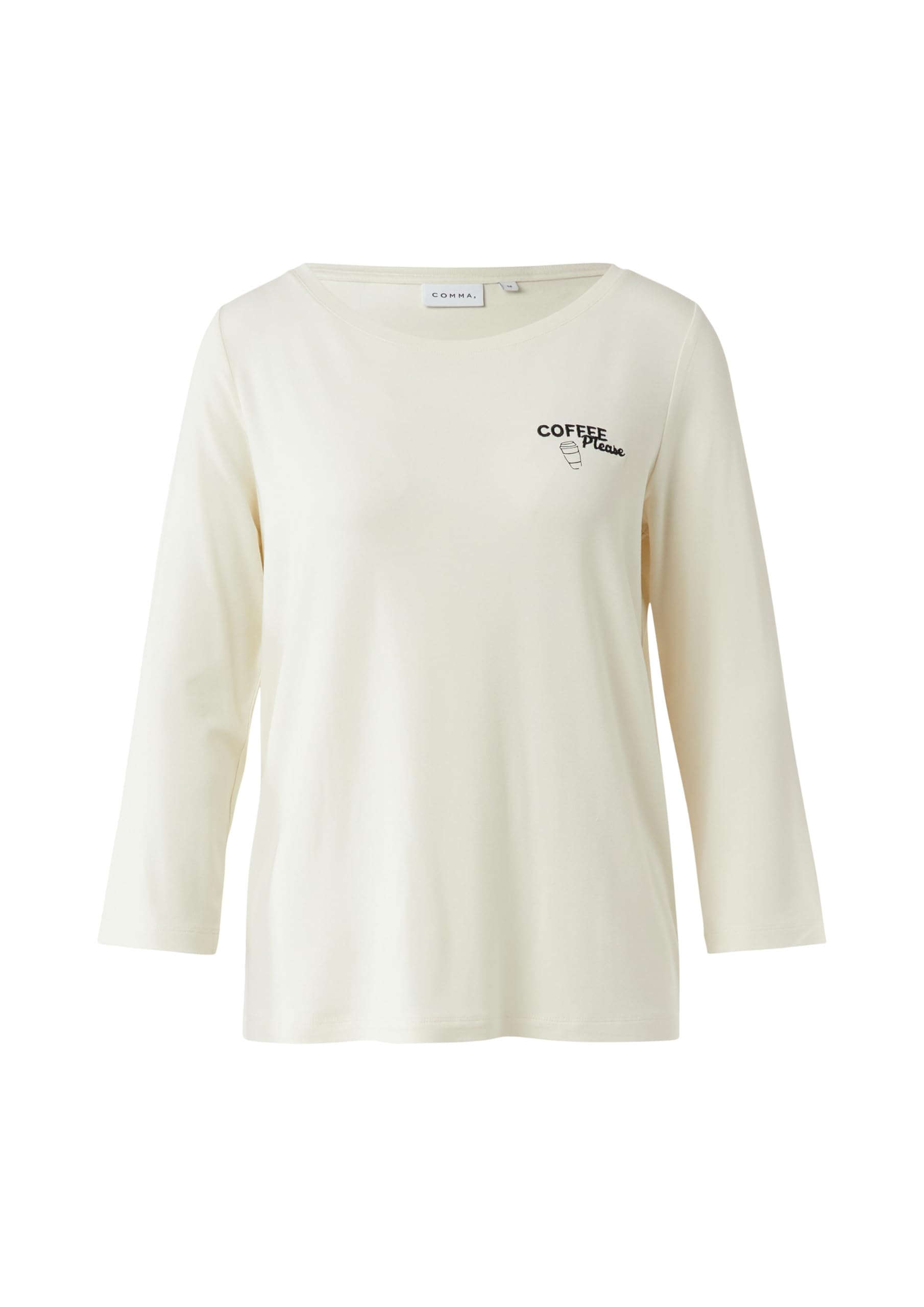comma-tops-jersey-t-shirt-3-4-arm-gr-36-creme-frontprint image 4