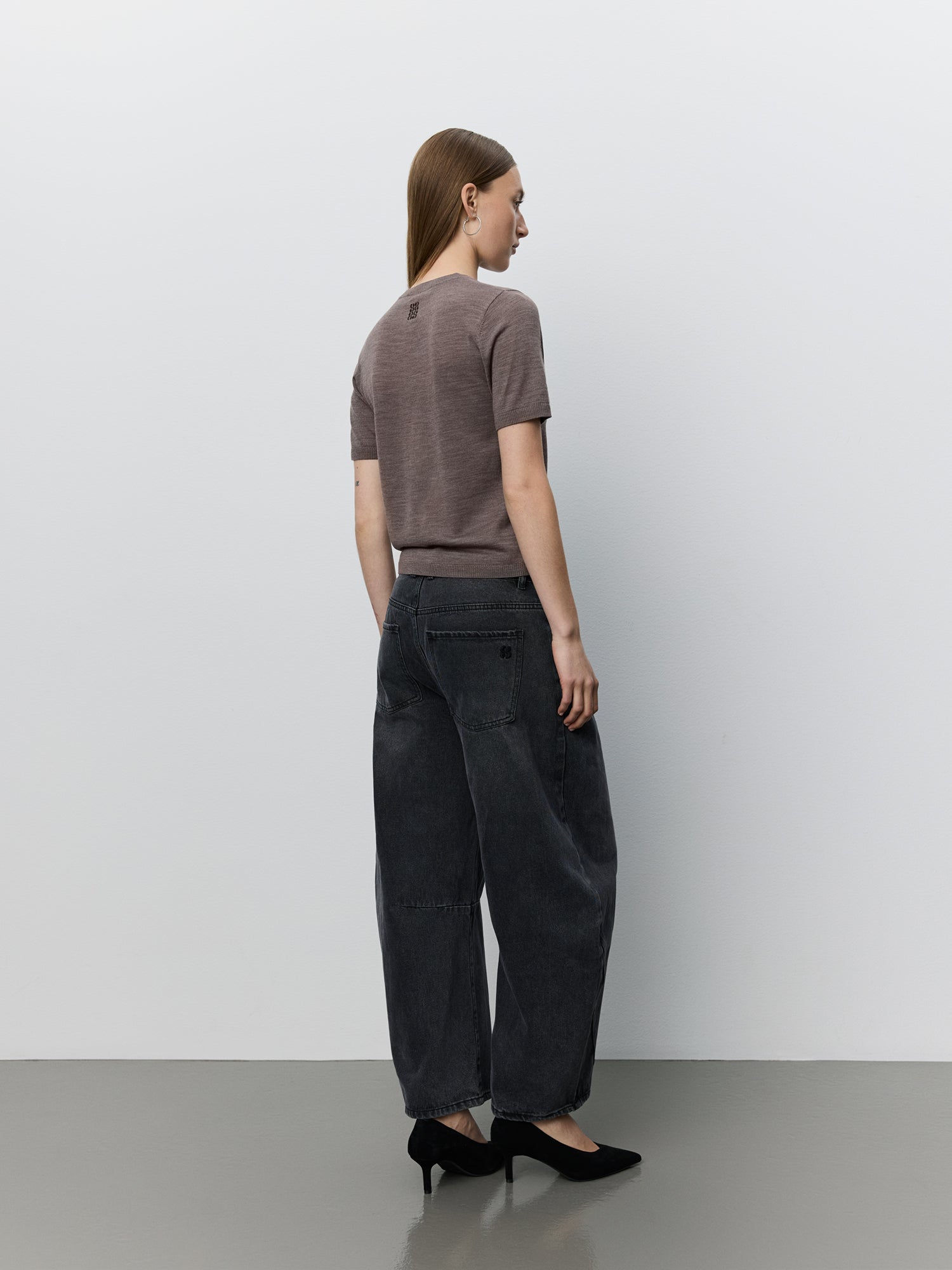 sofie-schnoor-women-sorellasw-strickbluse-merino-brown-melange-kurzarm image 4