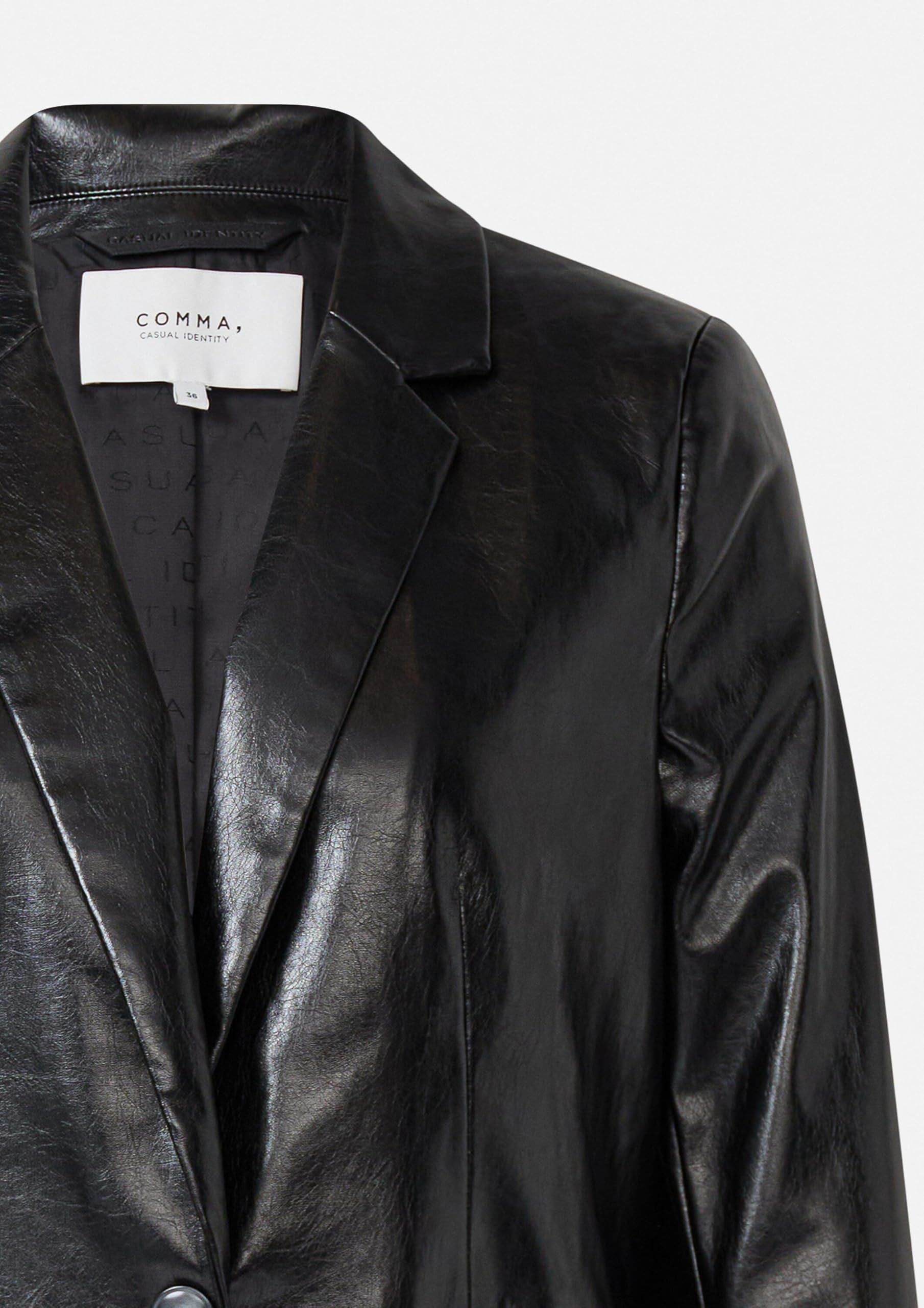 comma-lockerer-blazer-aus-kunstleder-gr-e-34-schwarz image 5