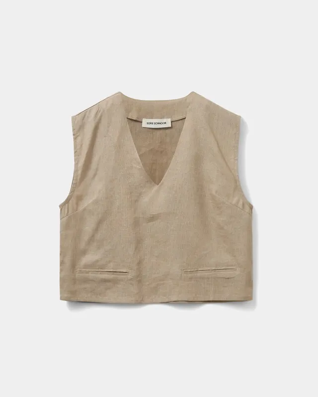 sofie-schnoor-women-inayasw-top-leinen-camel-cropped image 1