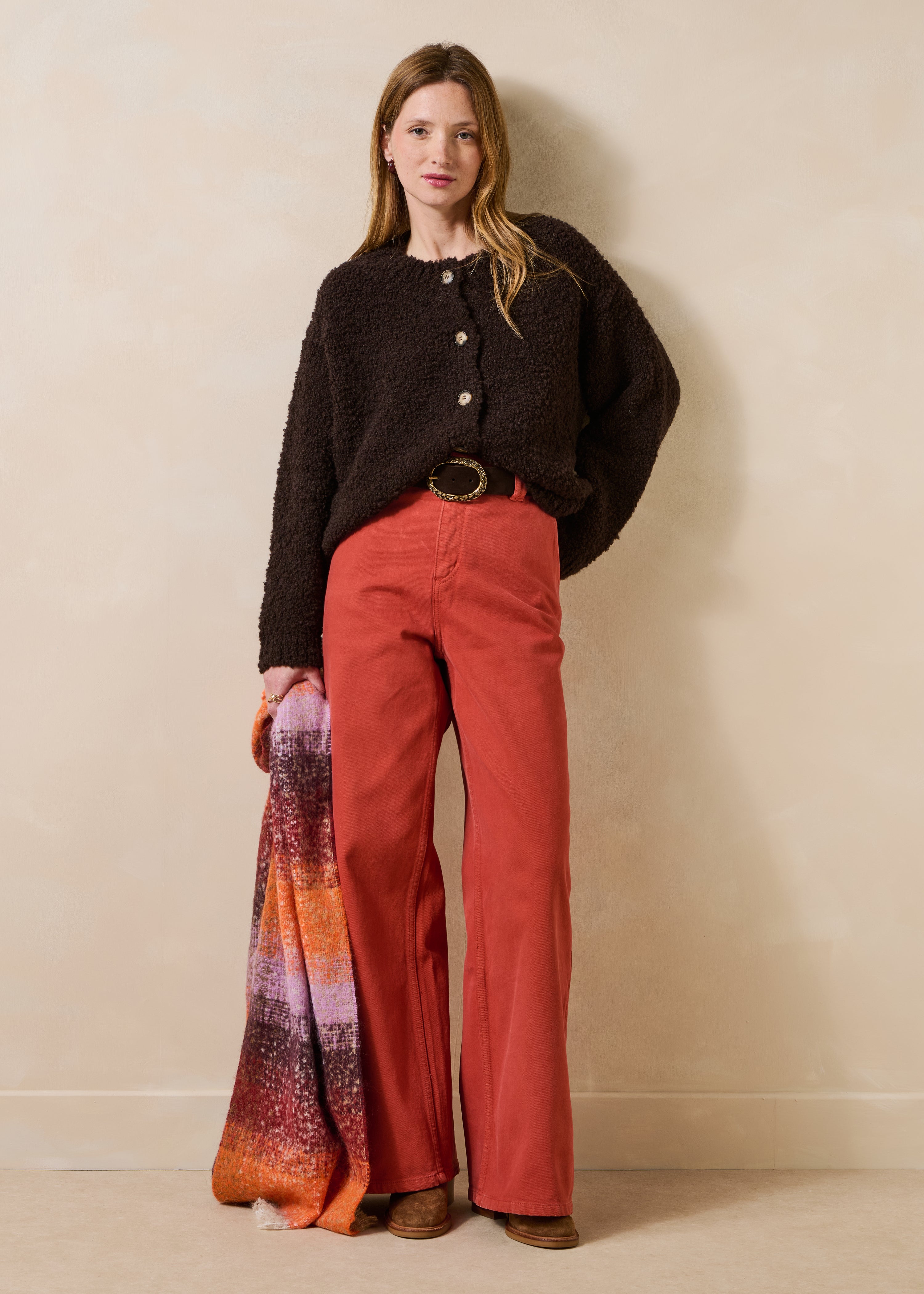 la-f-e-marabout-e-gotami-strickjacke-boucl-braun image 1