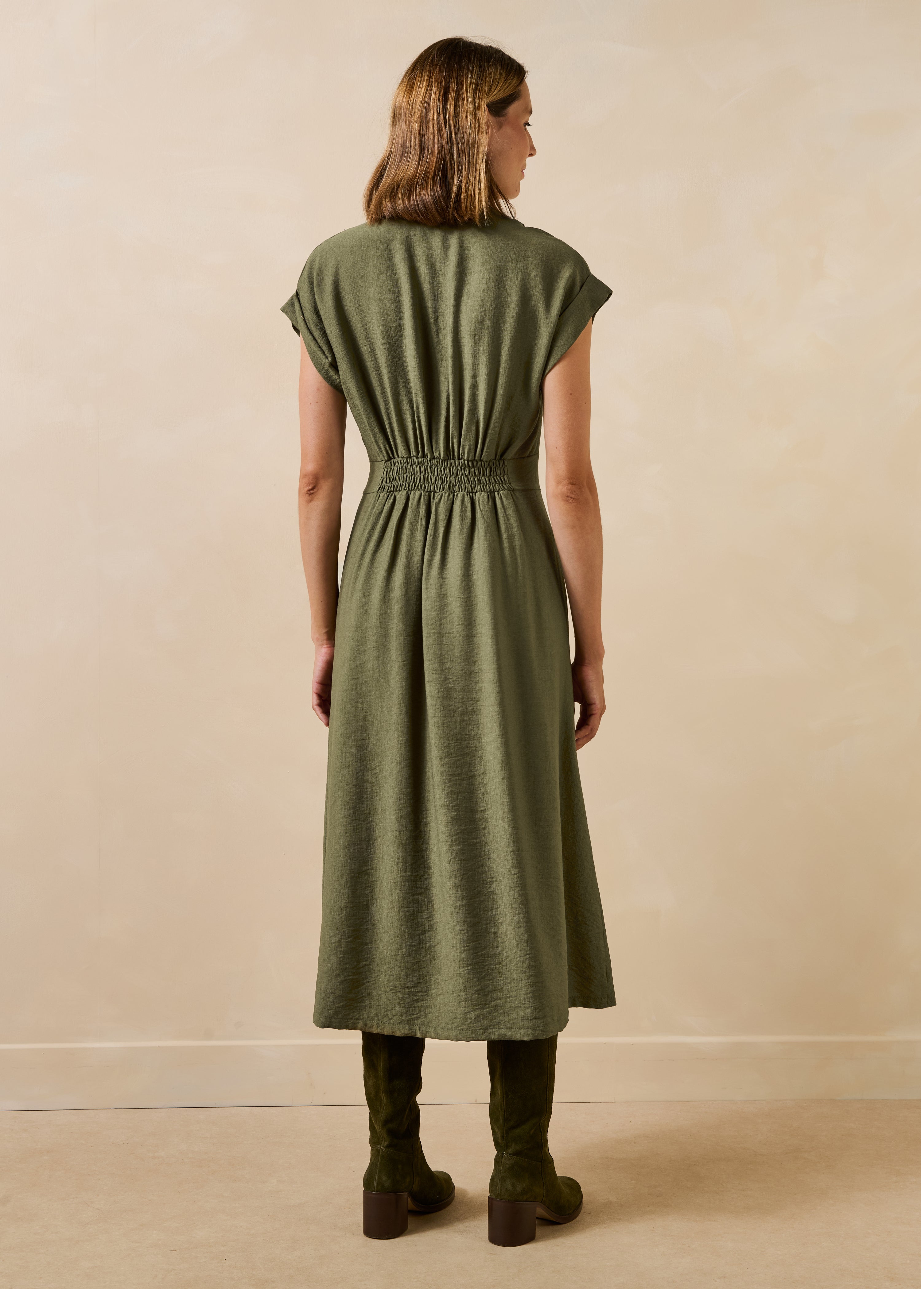 la-f-e-marabout-e-fresa-kleid-khaki-lang-tailliert image 3