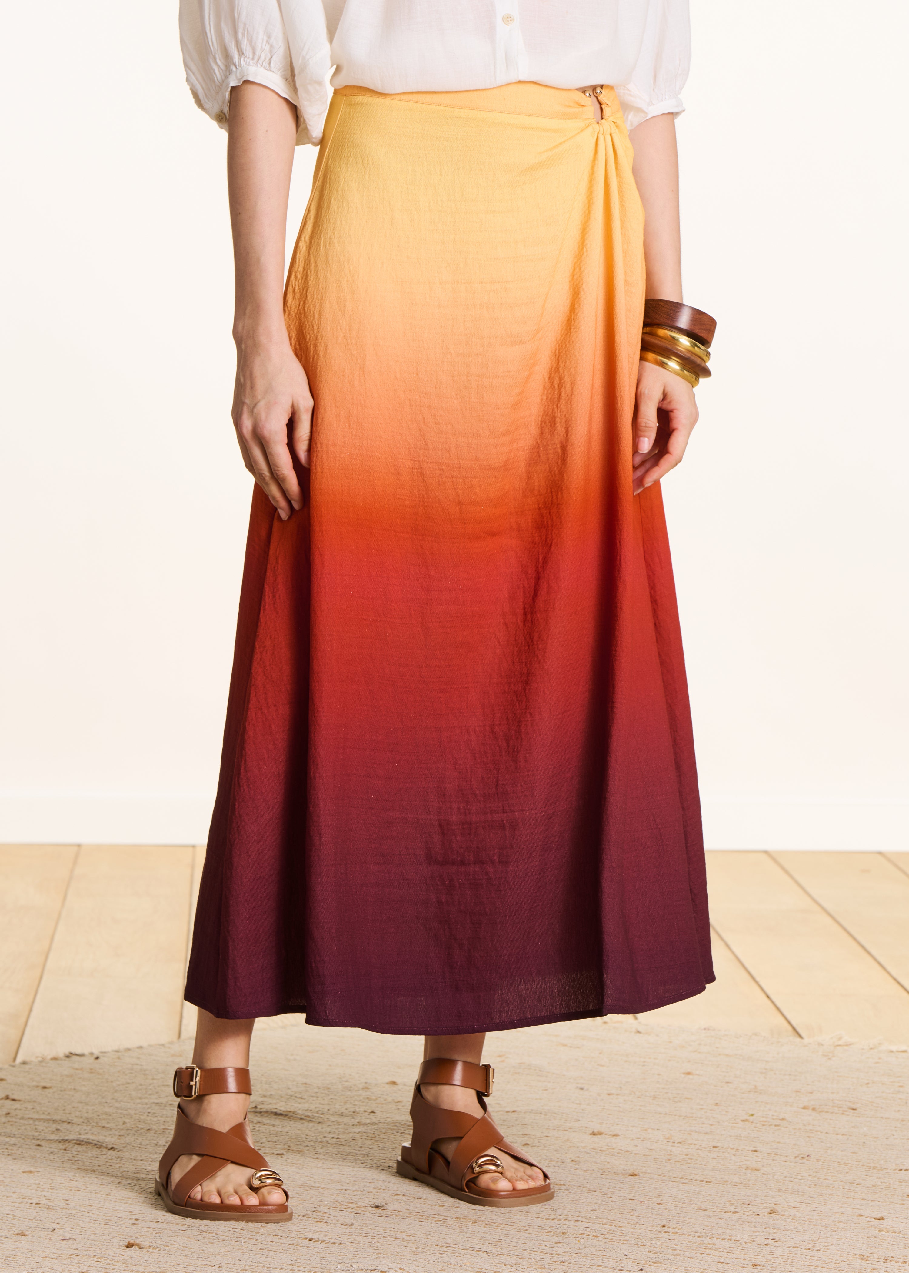 la-f-e-marabout-e-midi-rock-gelb-tie-dye-lyocell image 2