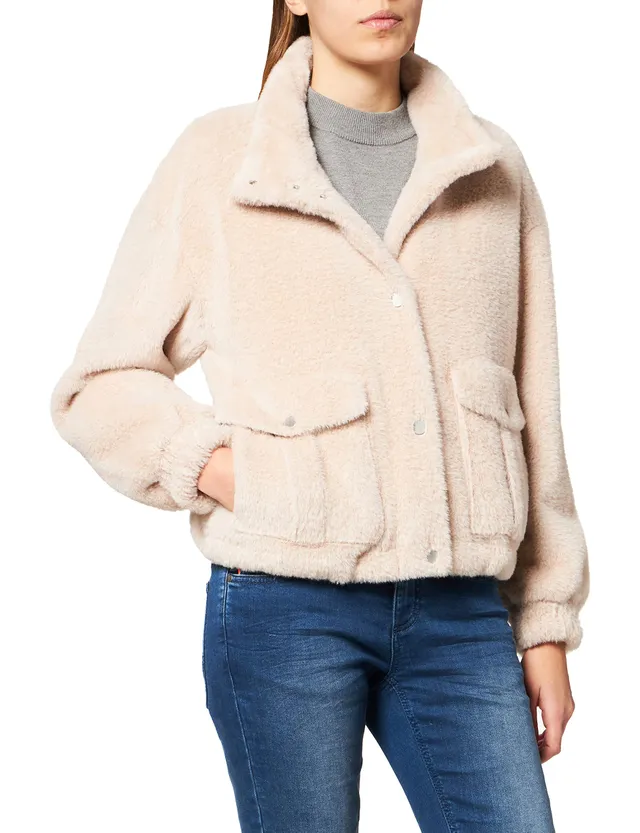 comma-jacke-damen-44-beige-stepp-optik-kurz-mit-kapuze image 1
