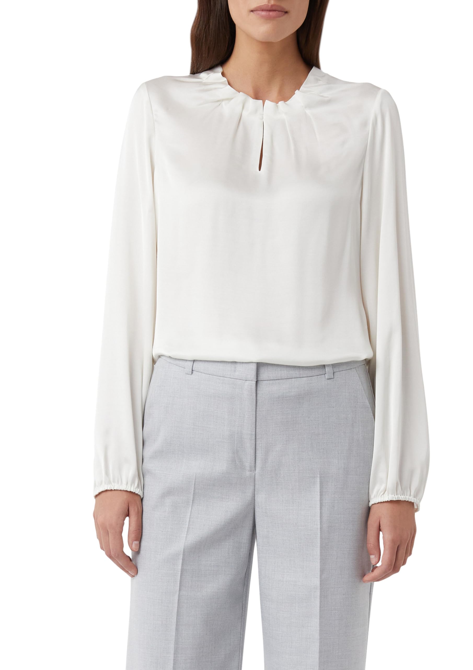comma-blouses-satinierte-bluse-mit-raffung-gr-44 image 1