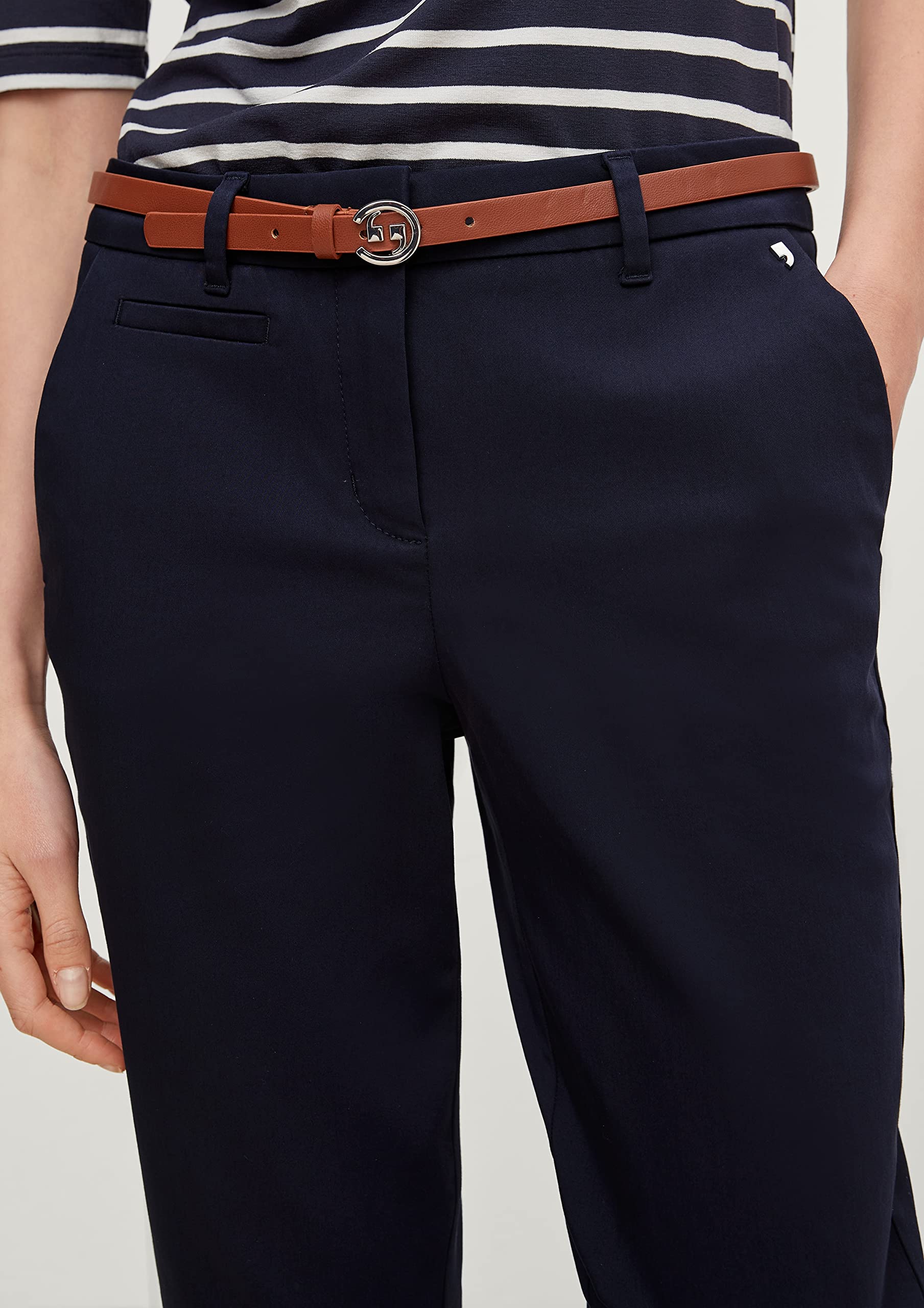 comma-chino-damen-chino-hose-navy-gr-e-34-mit-g-rtel image 2