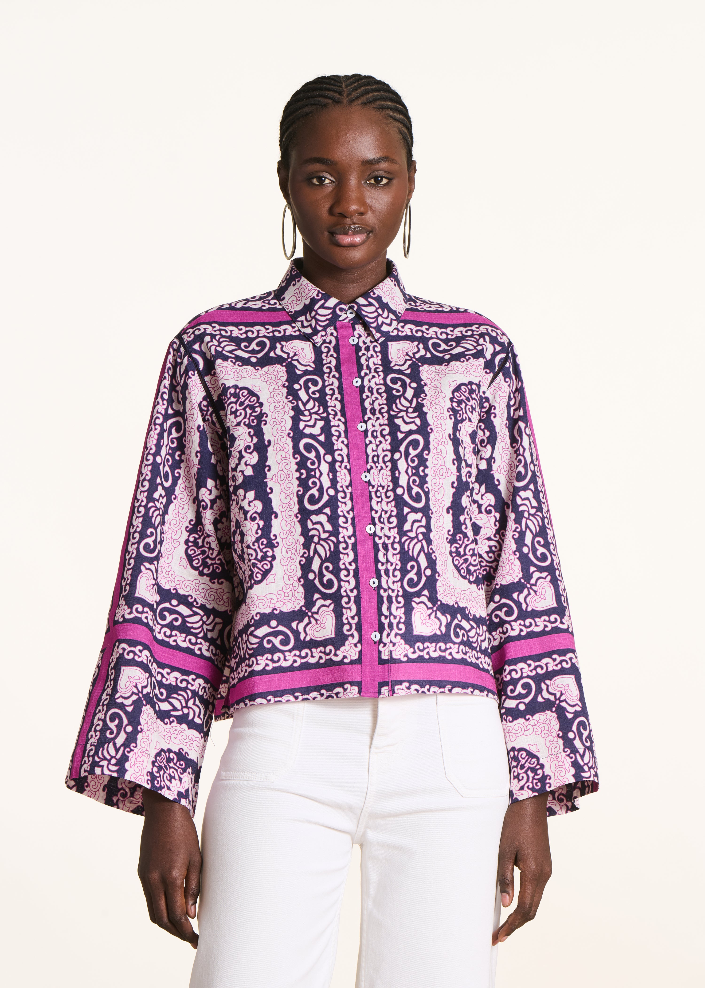 la-f-e-marabout-e-chemises-bluse-violett-rosa-foulard-print-bio image 1