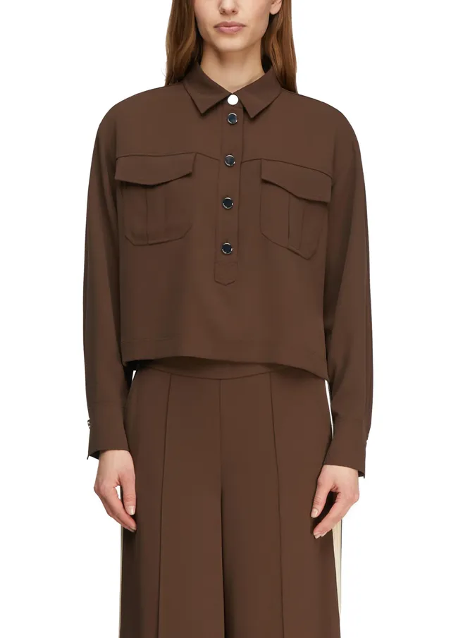 comma-bluse-hemdkragen-brusttaschen-knopfleiste-creme image 1