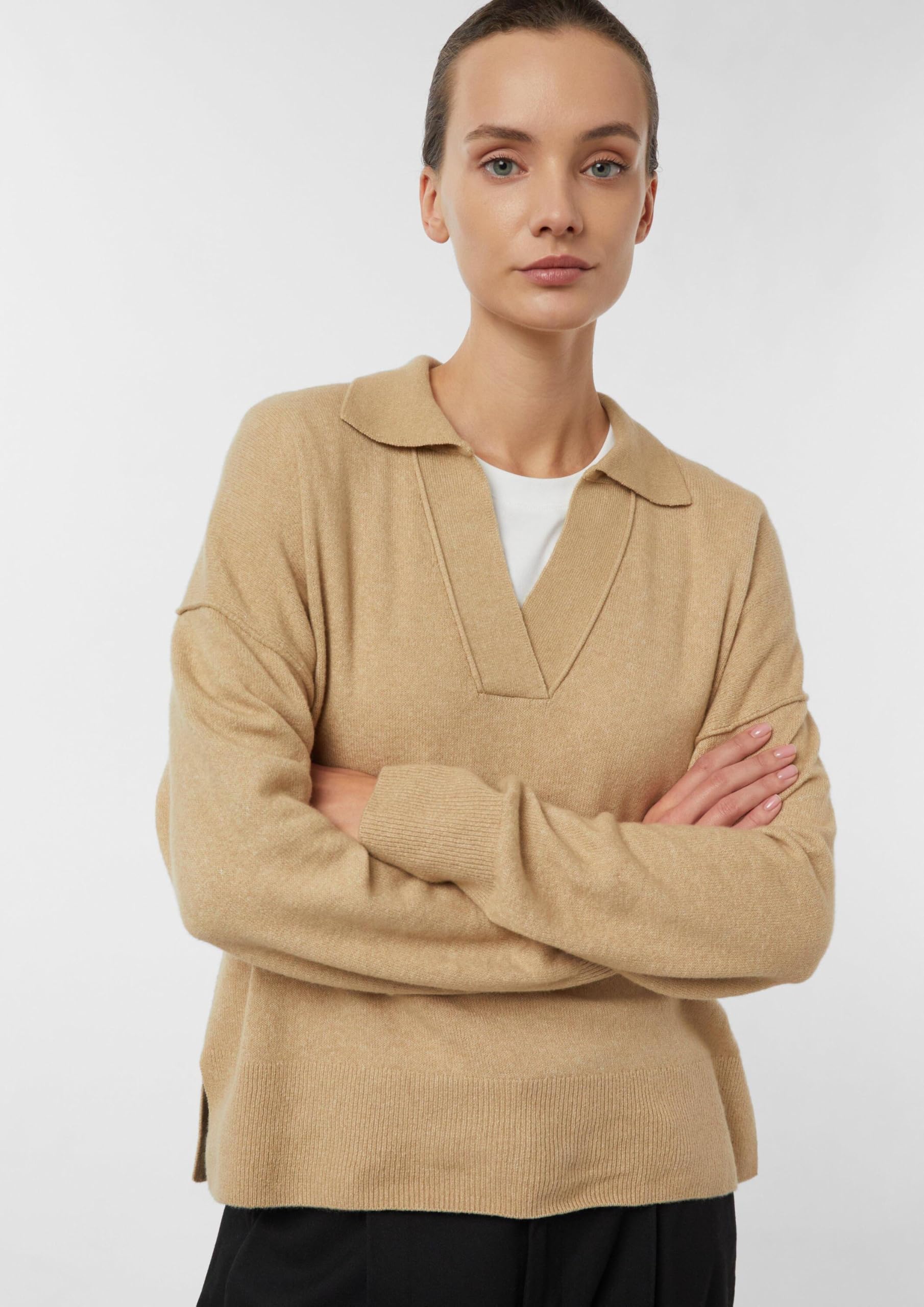 comma-strickpullover-mit-polokragen-relaxed-fit-pastellt-rkis image 5