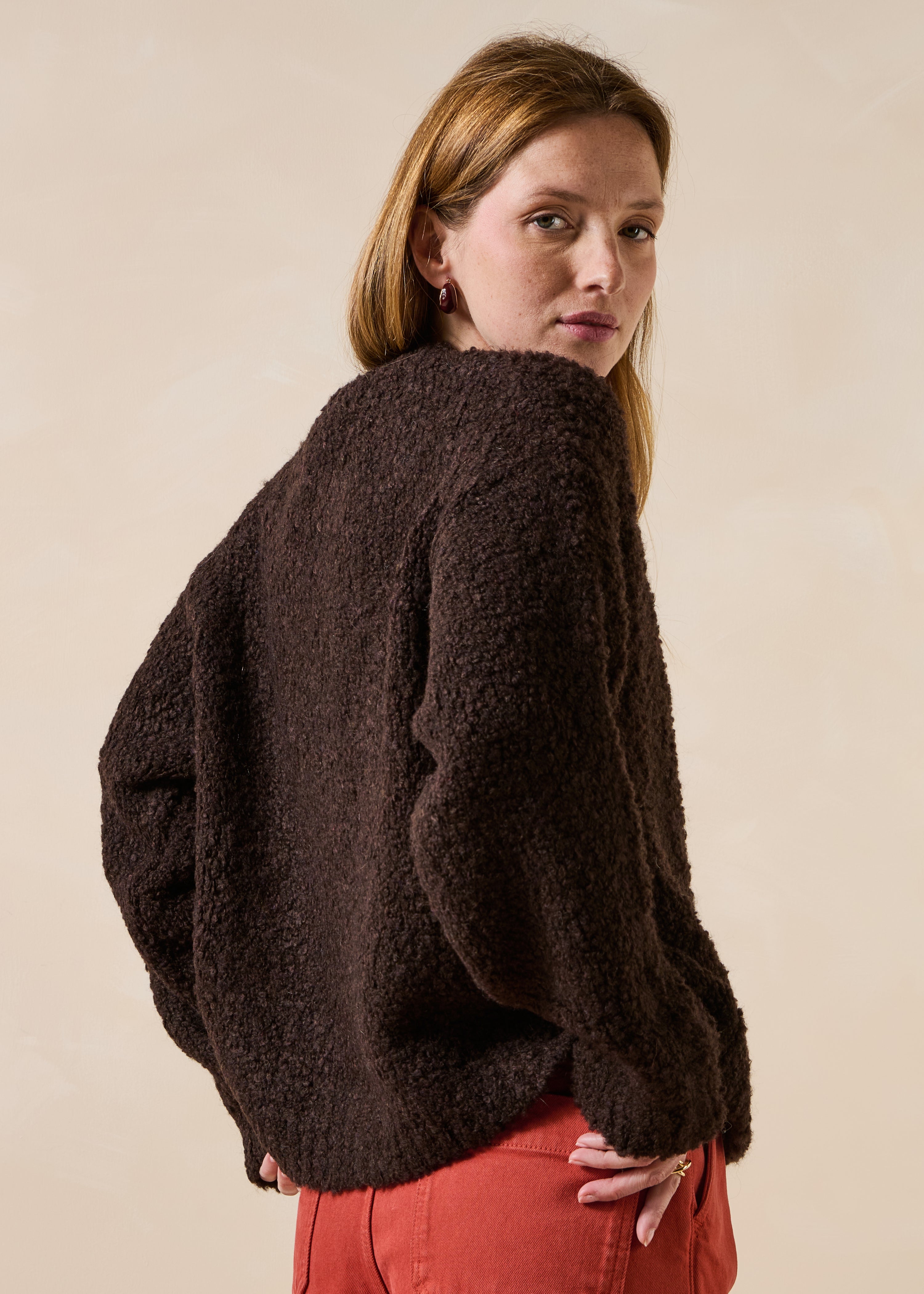 la-f-e-marabout-e-gotami-strickjacke-boucl-braun image 3