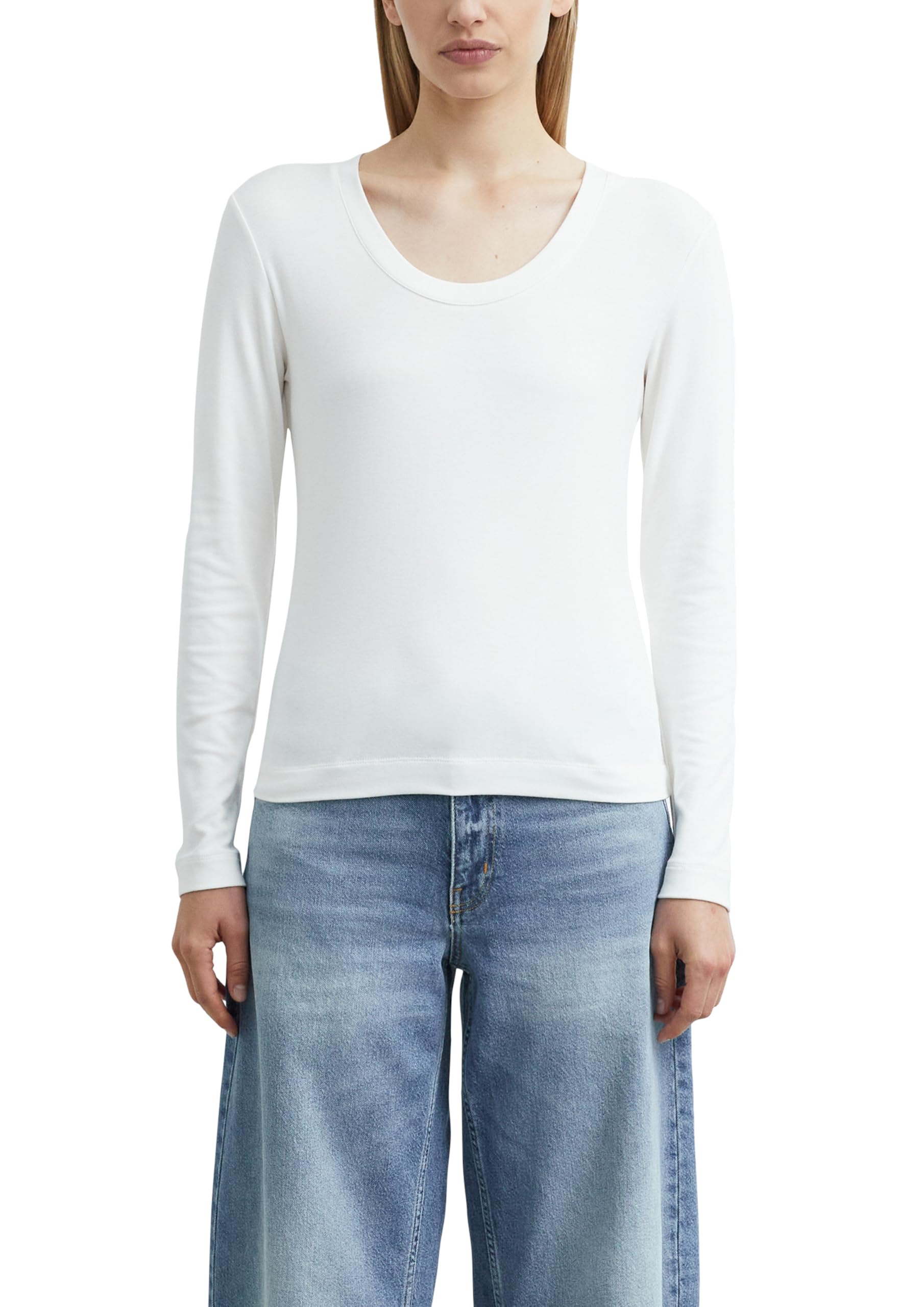 comma-langarm-shirt-slim-fit-jersey-wei-gr-34-rundhals image 1