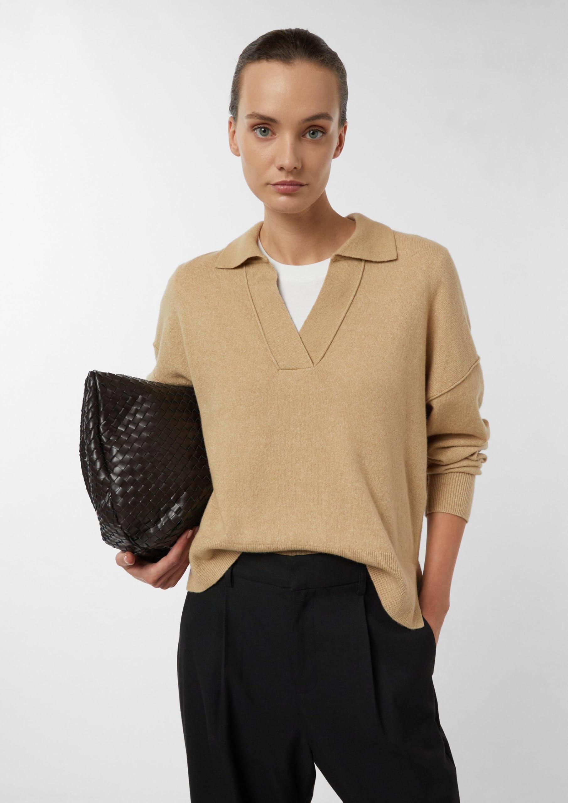 comma-strickpullover-mit-polokragen-relaxed-fit-pastellt-rkis image 7