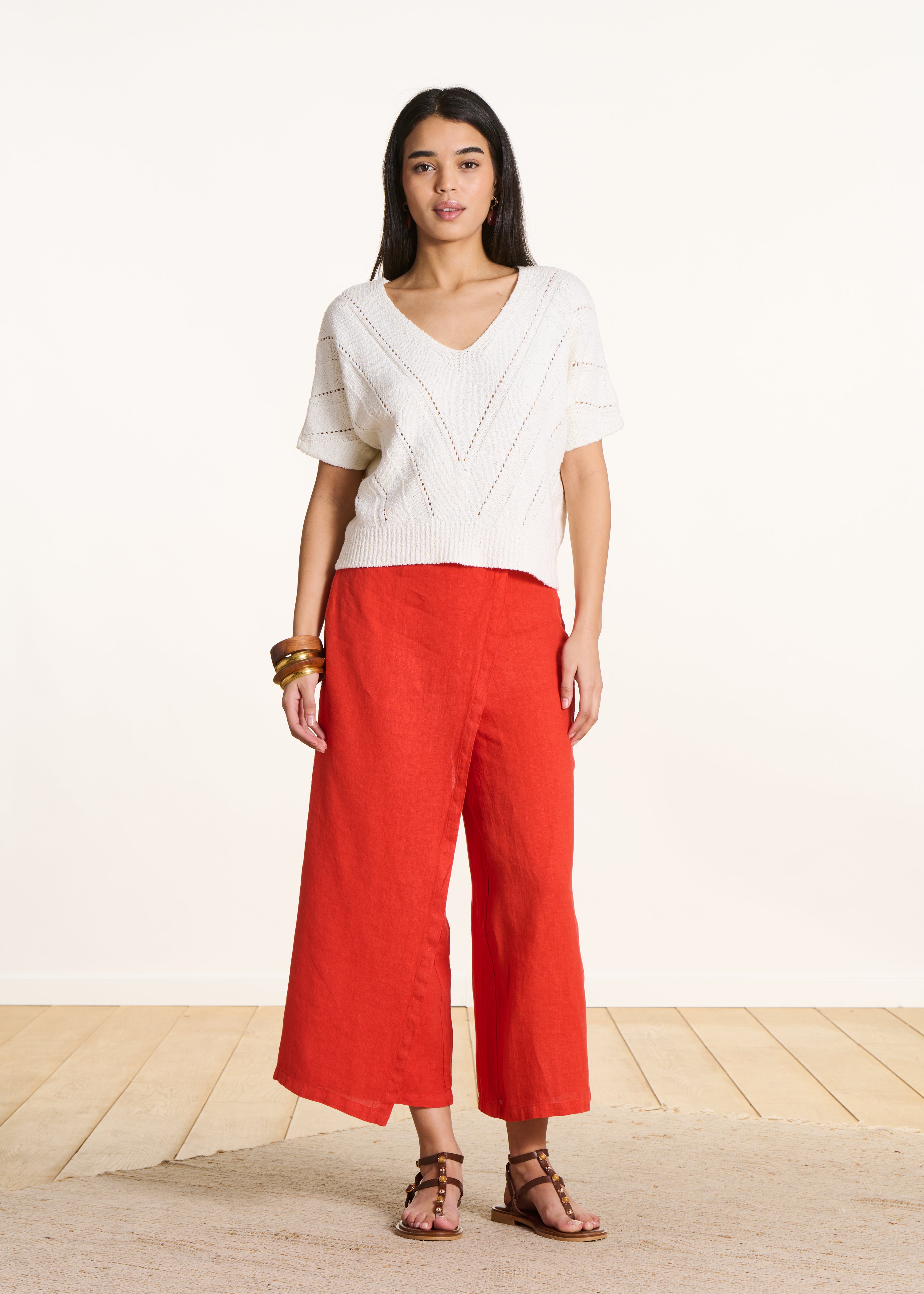 la-f-e-marabout-e-fulano-hose-orange-leinen-7-8-weit image 1
