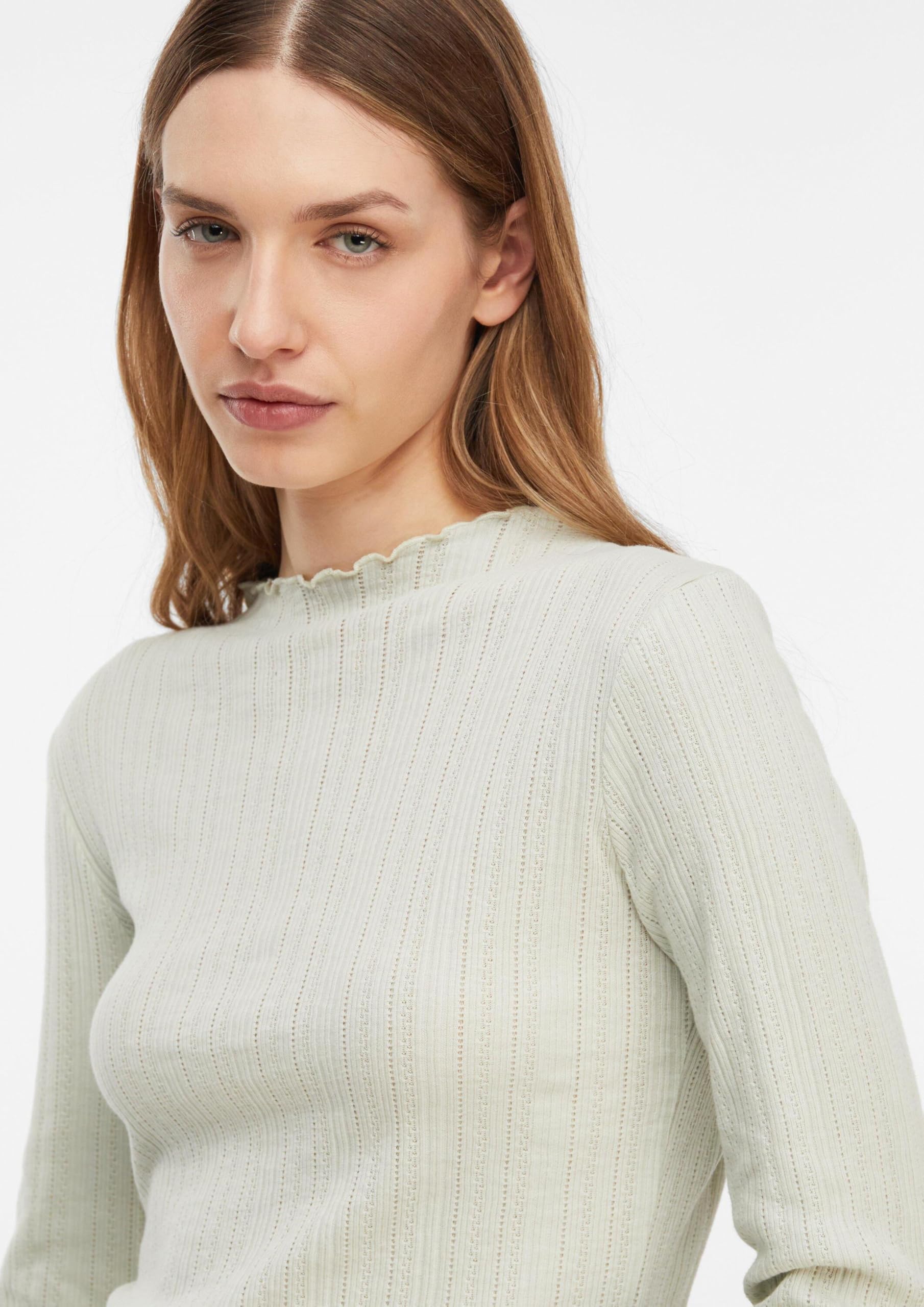 comma-langarmshirt-ajoursjersey-slim-fit-stehkragen-salbeigr-n image 4