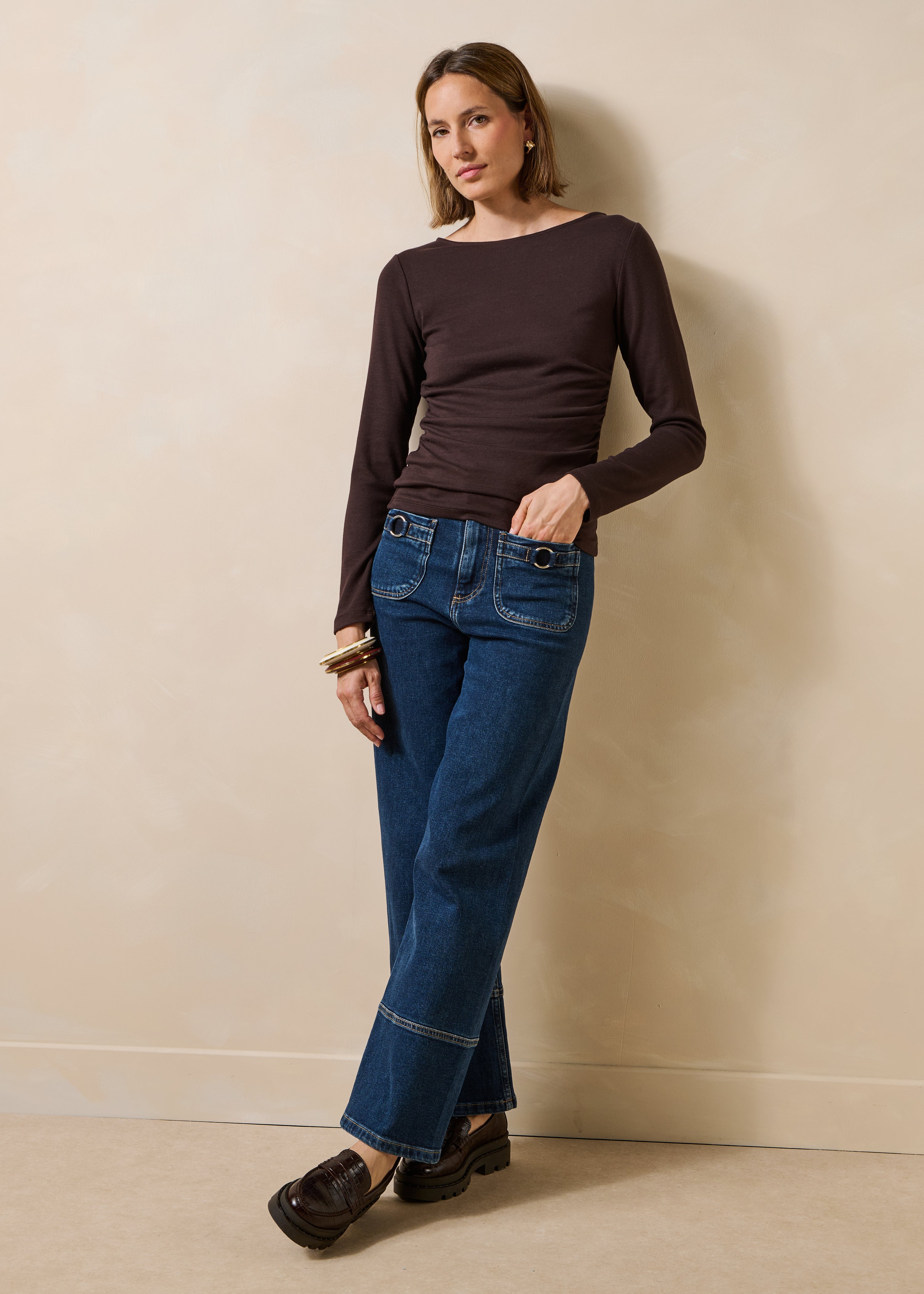la-f-e-marabout-e-giverny-t-shirt-braun-langarm-modal image 2