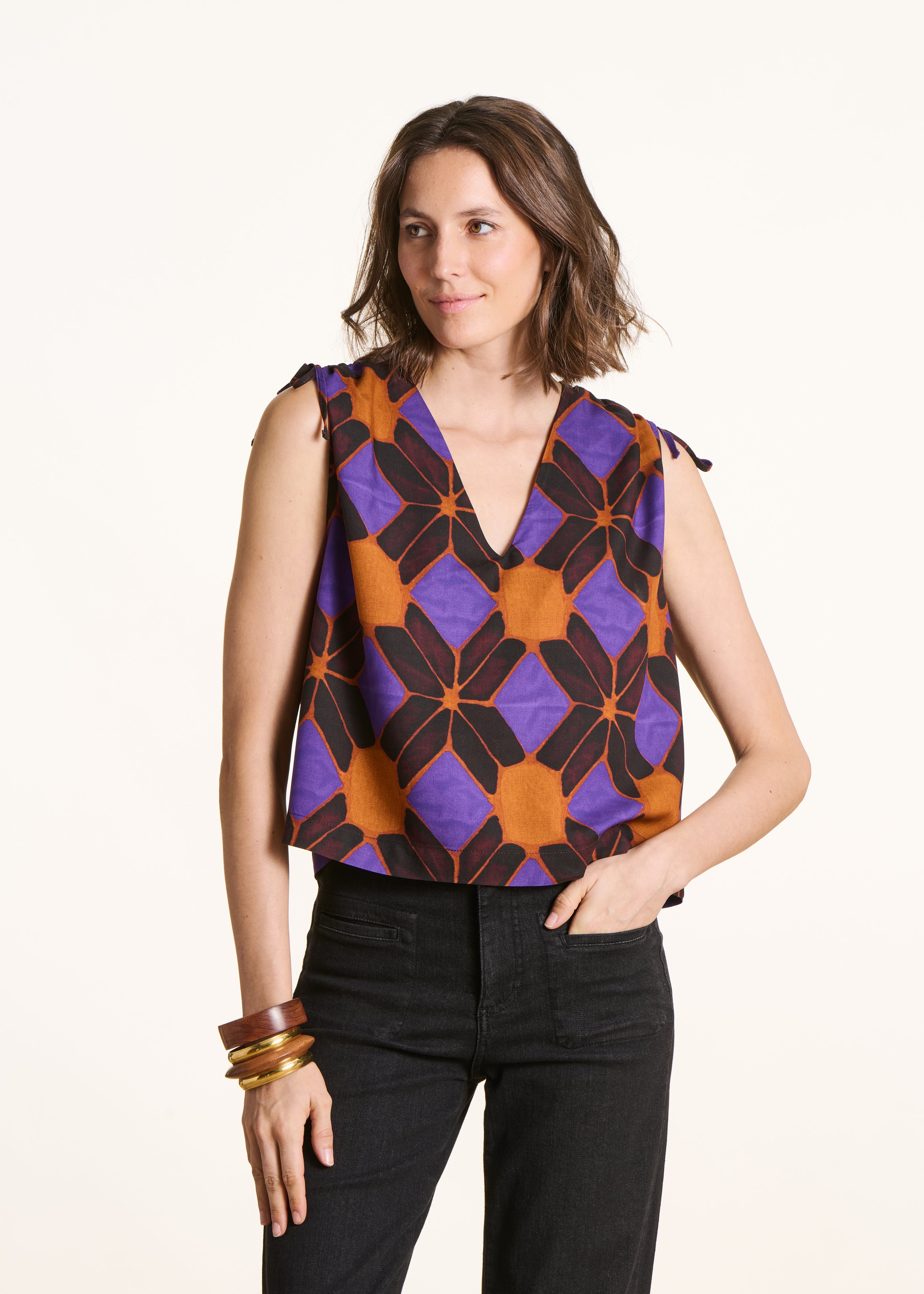 la-f-e-marabout-e-fisma-top-orange-v-ausschnitt image 1