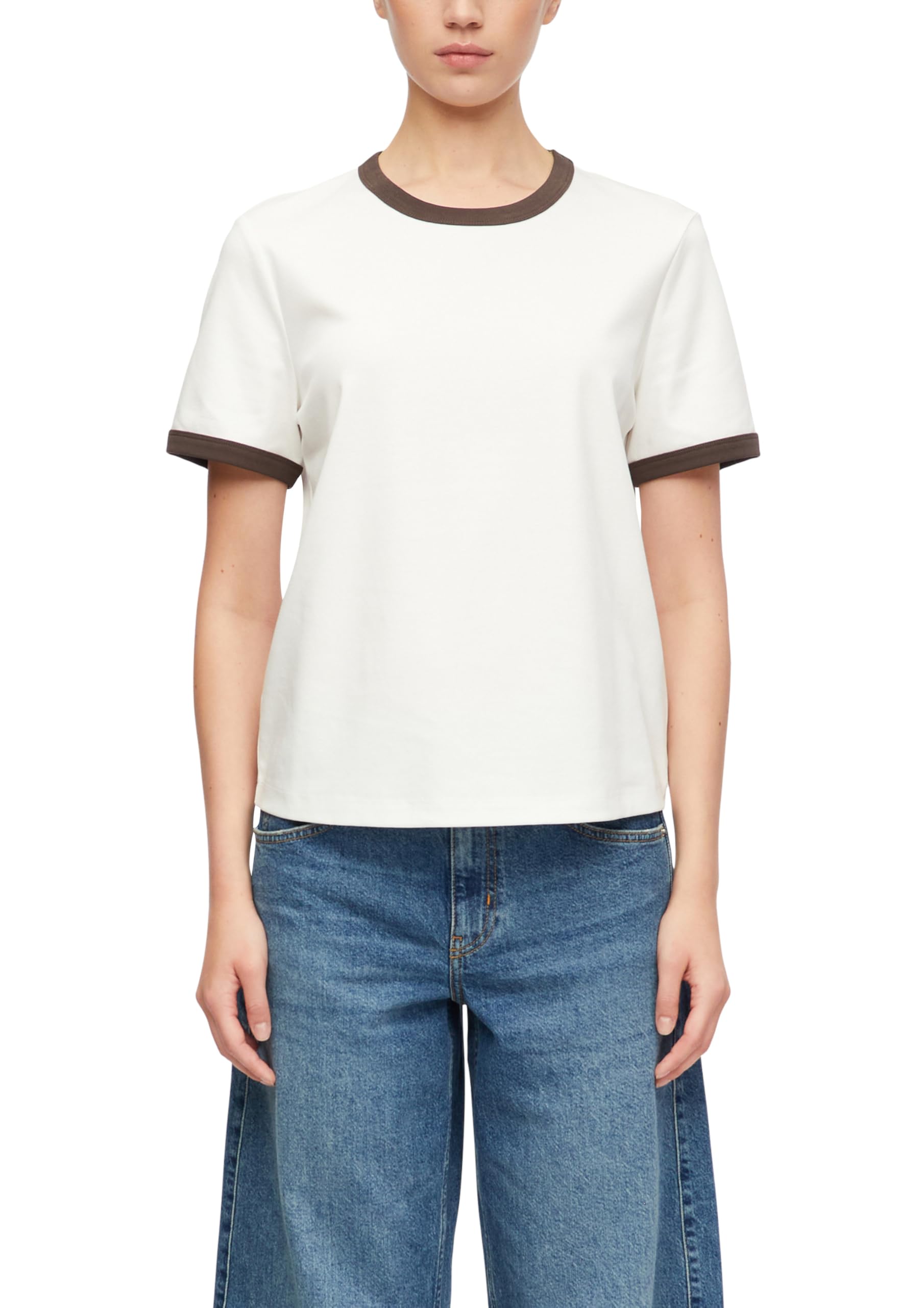 comma-t-shirt-regular-fit-gr-32-baumwolle-kontrastb-ndchen image 1