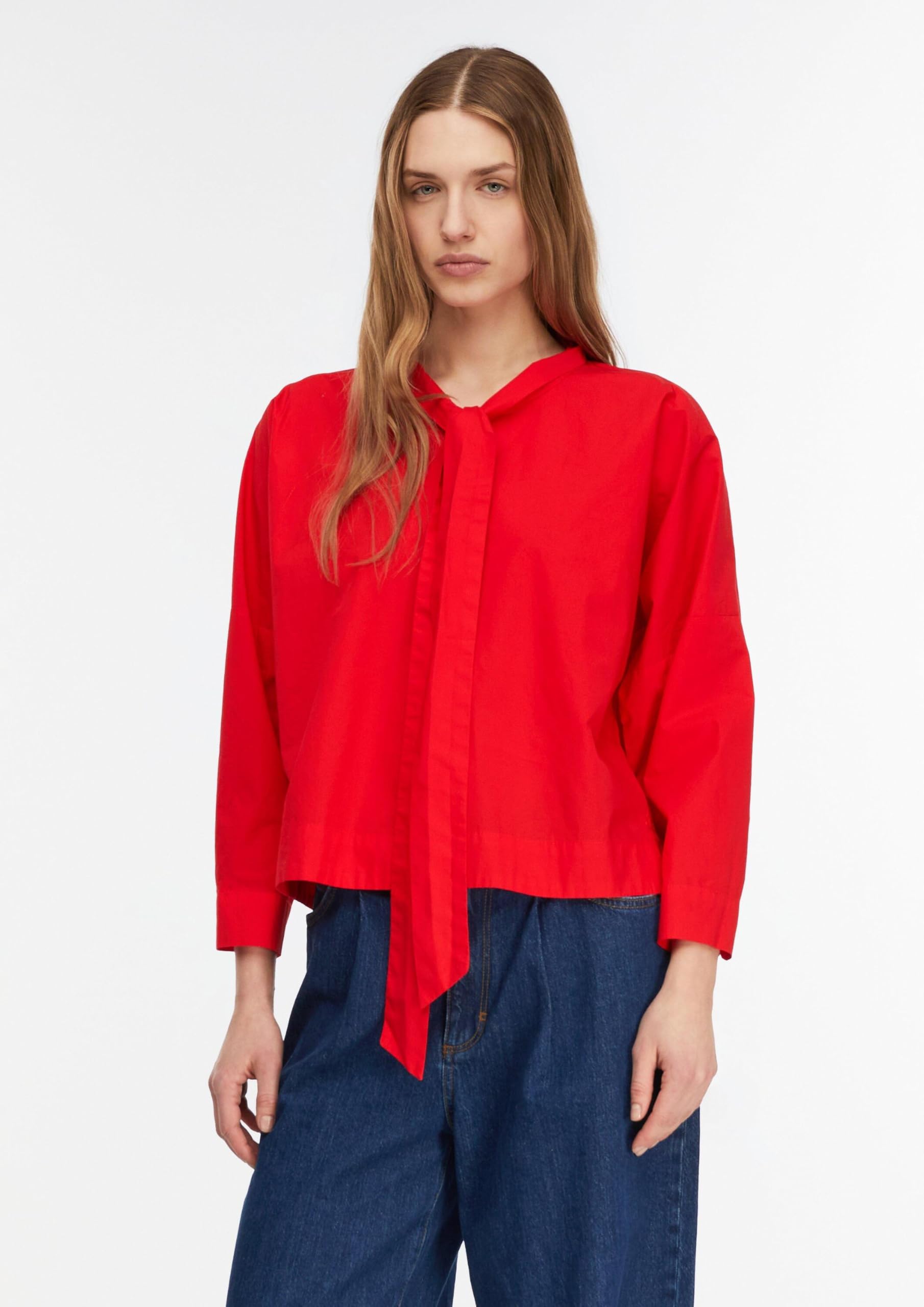 comma-damen-bluse-stehkragen-loose-fit-bindeschleife-gr-36 image 6