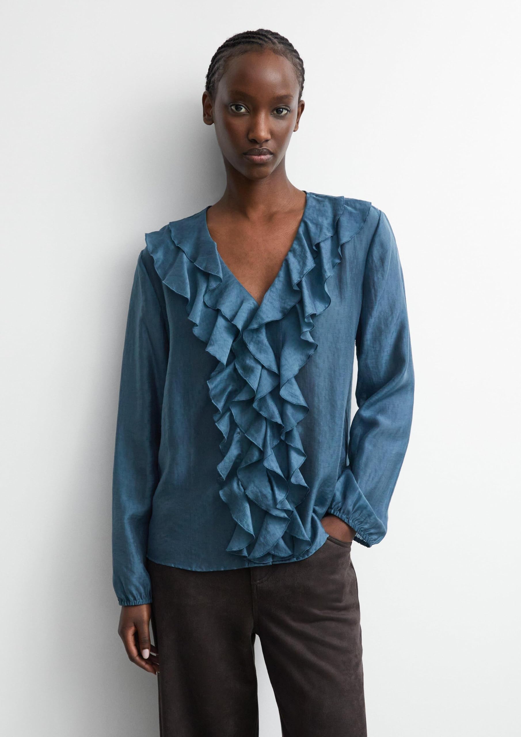 comma-blouses-bluse-jacquard-v-ausschnitt-gr-e-44 image 6