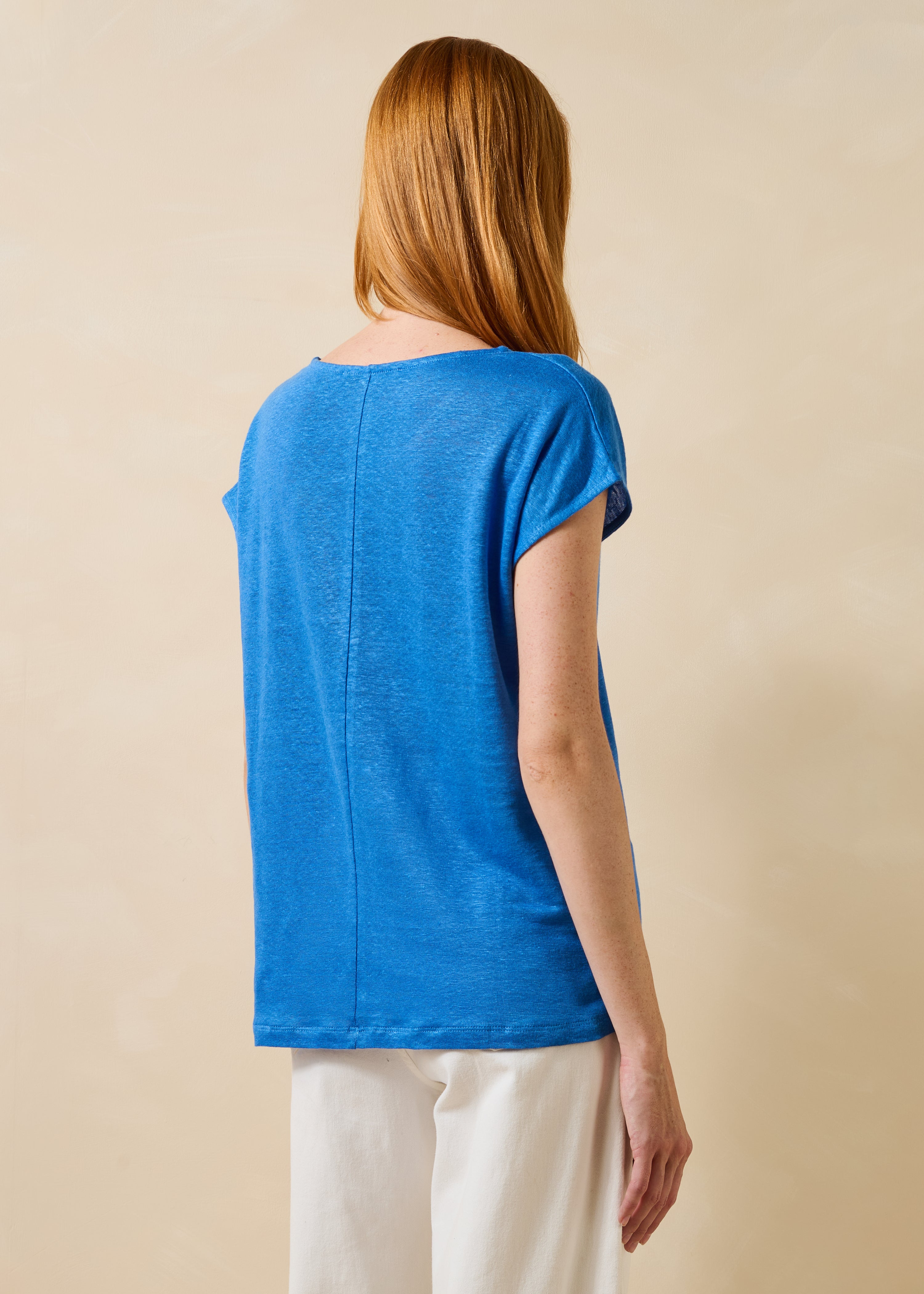 la-f-e-marabout-e-virano-t-shirt-blau-leinen-gerader-schnitt image 3