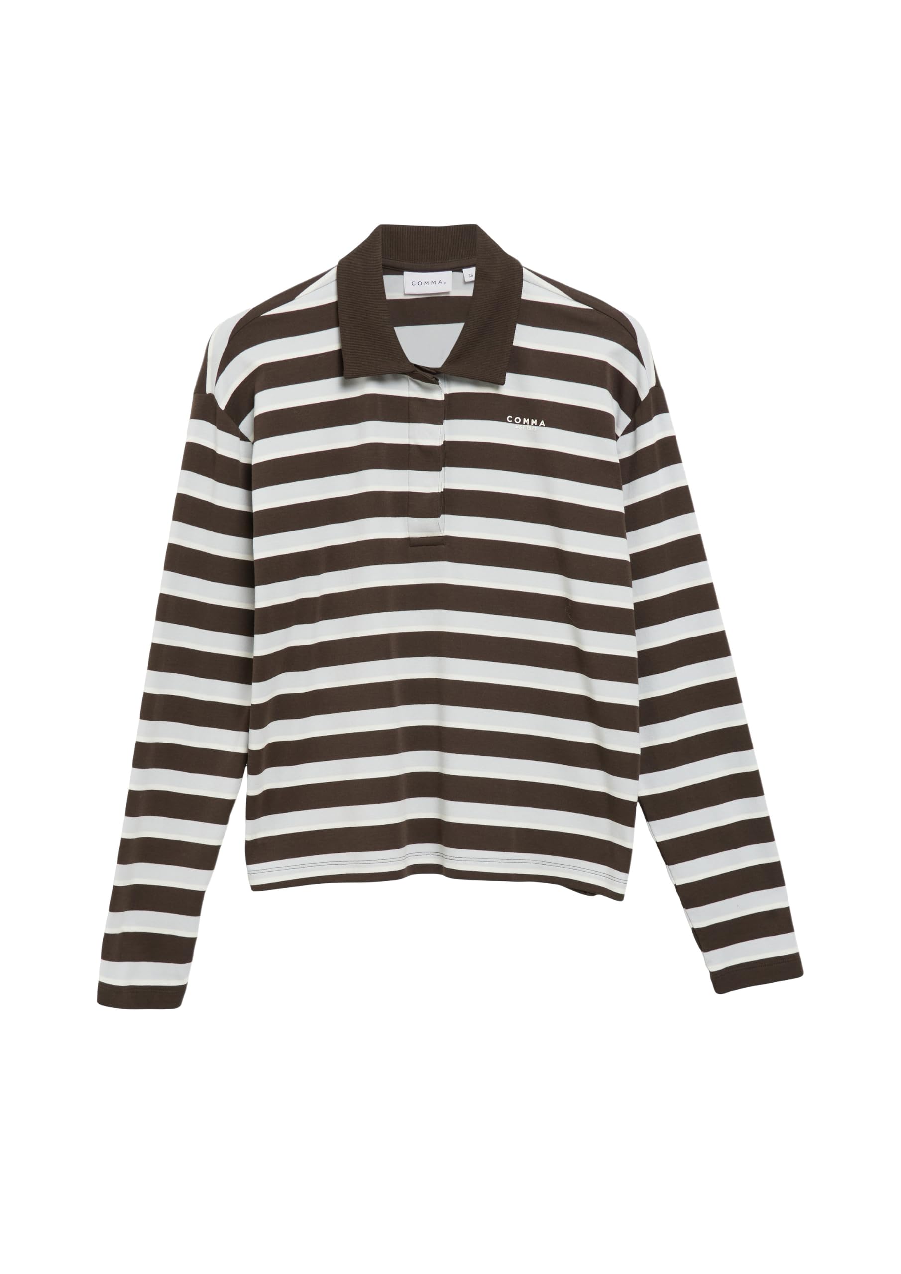 comma-tops-poloshirt-langarm-relaxed-fit-logo-38 image 4