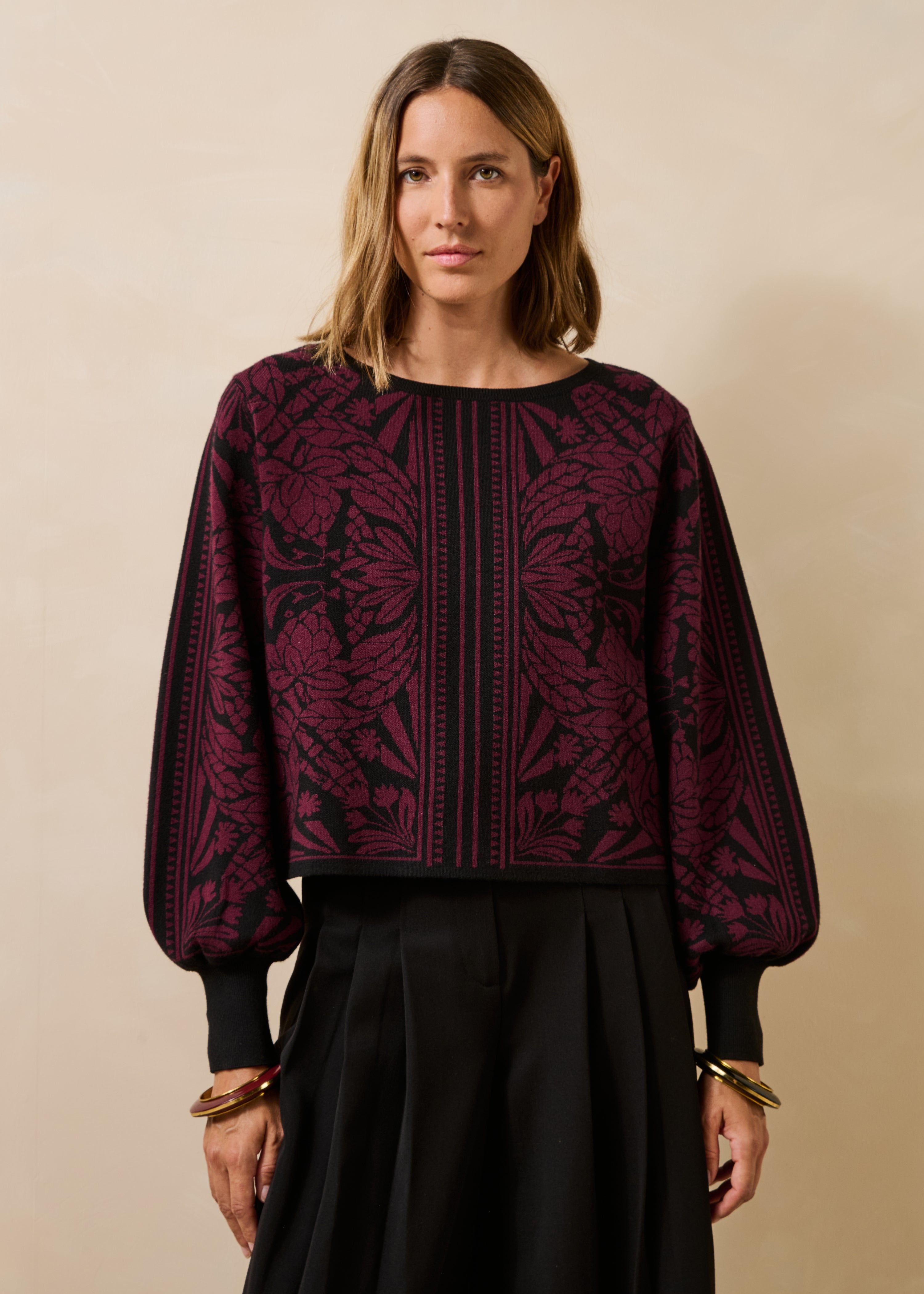 la-f-e-marabout-e-gambie-pullover-schwarz-jacquard image 1