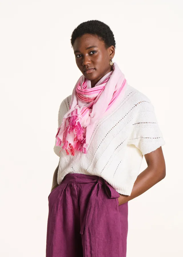 la-f-e-marabout-e-accessoires-foulard-schal-rosa-gestreift-tu image 1