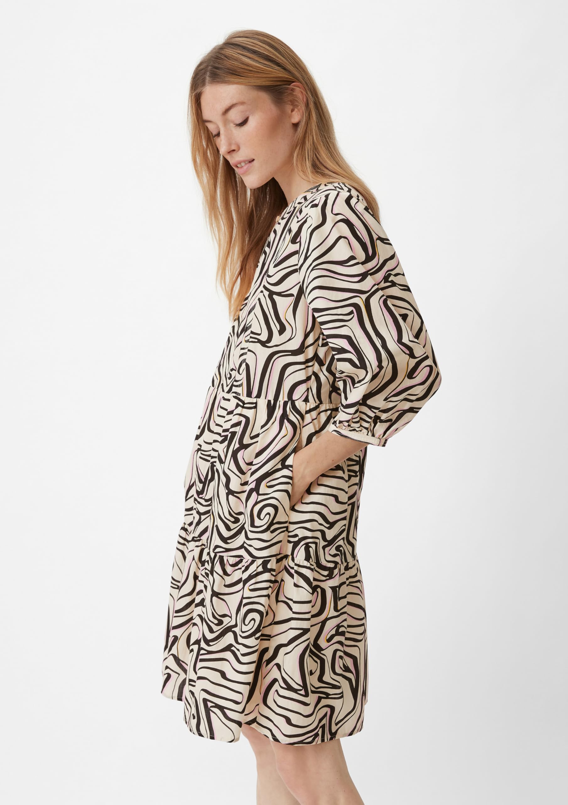 comma-stufenkleid-baumwolle-damenkleid-gr-38-beige-taschen image 6
