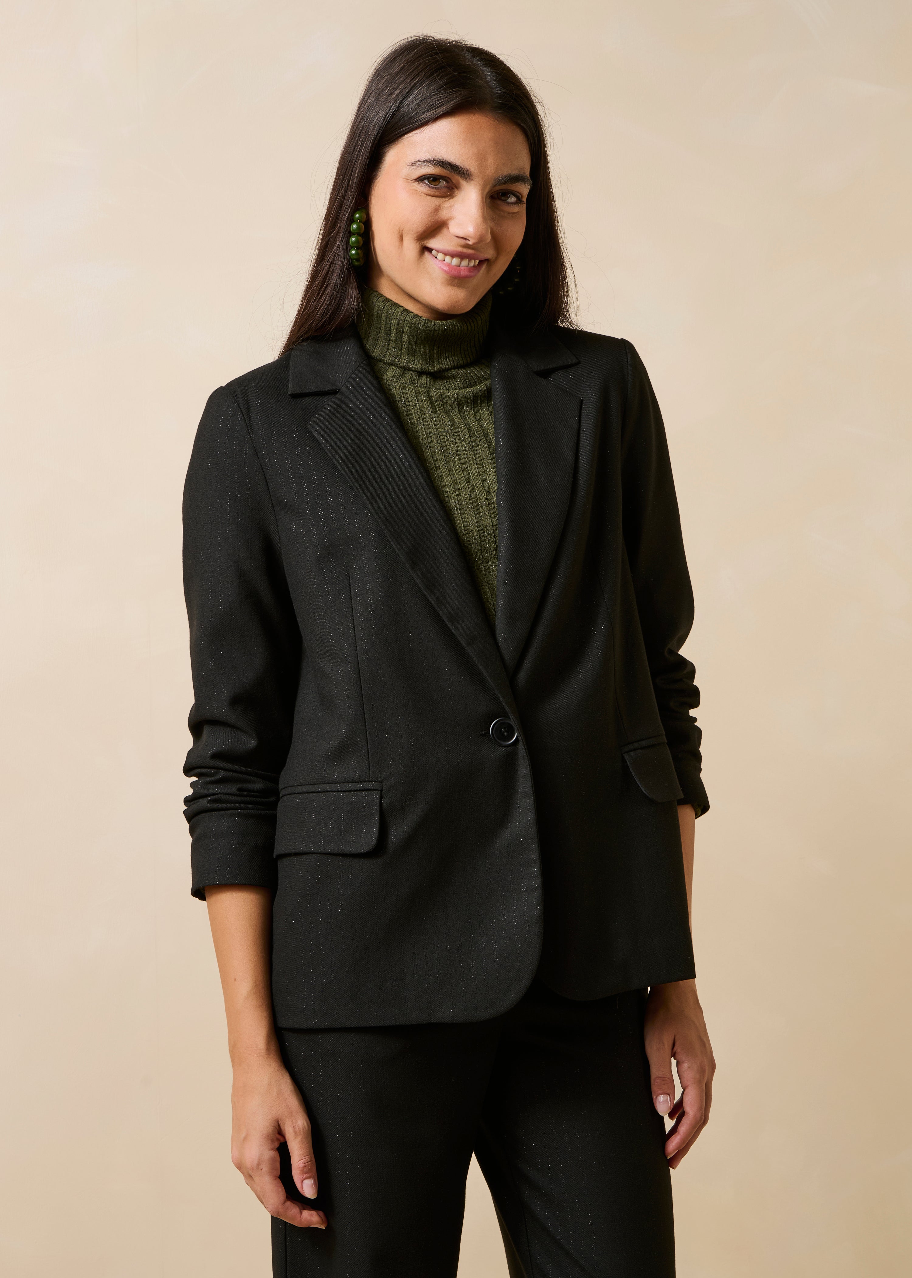 la-f-e-marabout-e-galina-blazer-schwarz-gestreift image 2