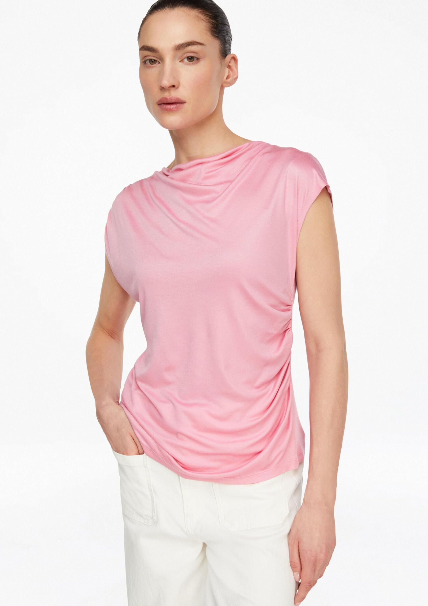 comma-tops-t-shirt-tailliert-gr-e-36-jersey-rosa-falte image 6