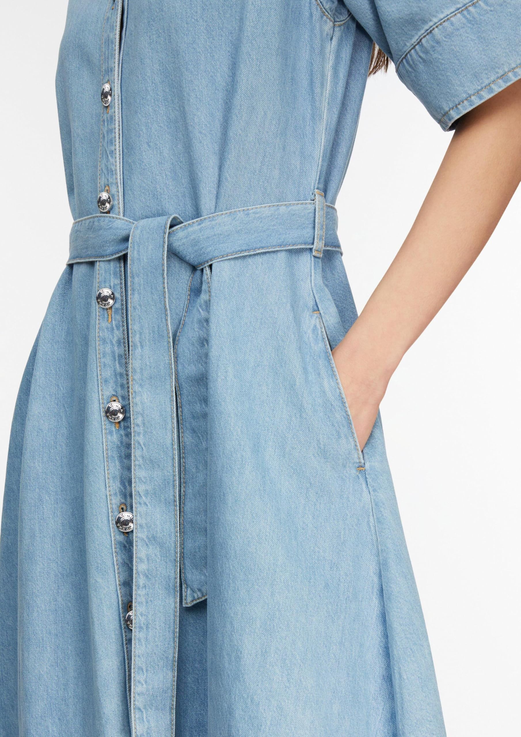 comma-hemdkleid-lyocell-denim-midi-g-rtel-damenkleid image 4