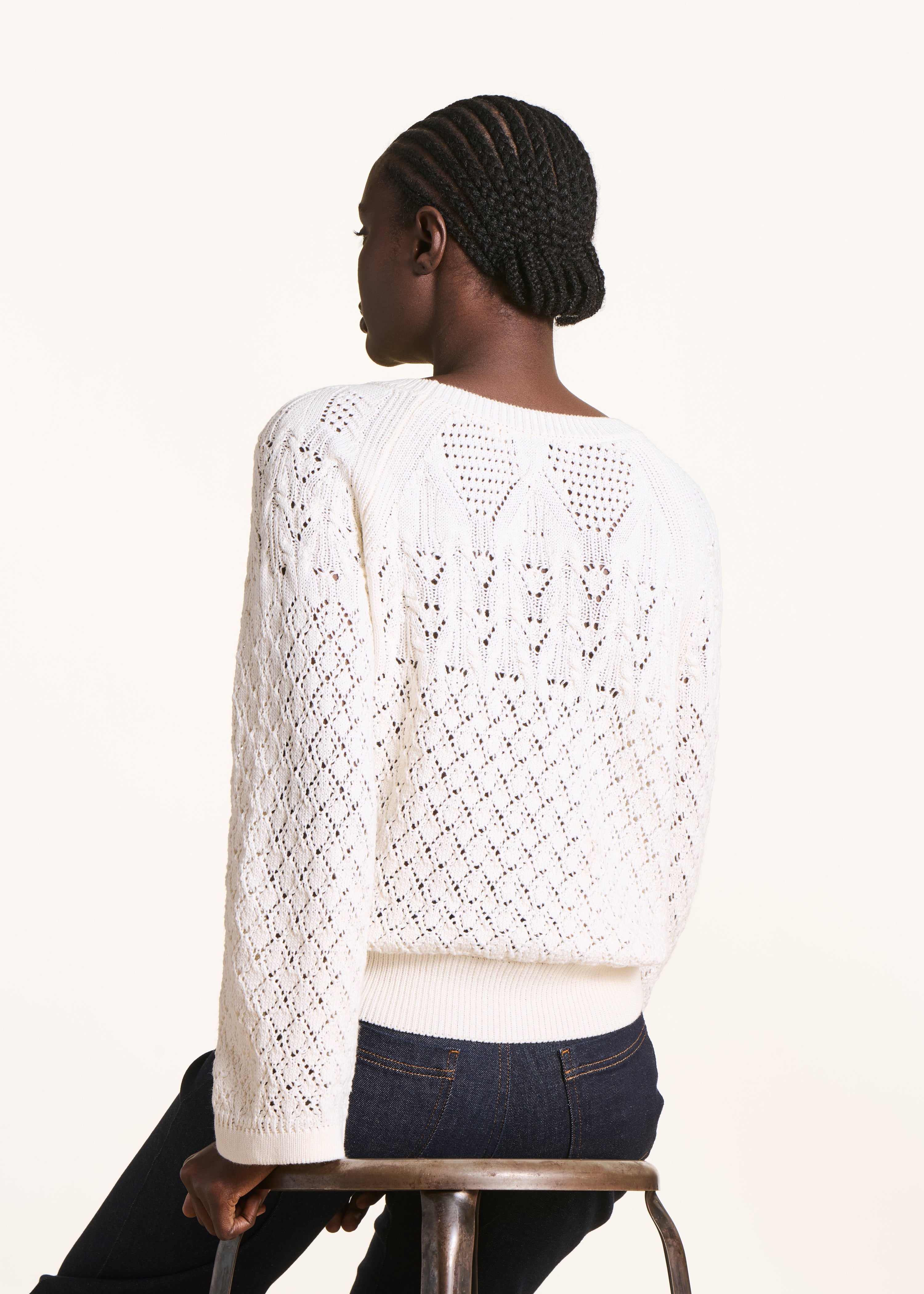la-f-e-marabout-e-pullover-ecru-lochstrick-langarm image 3