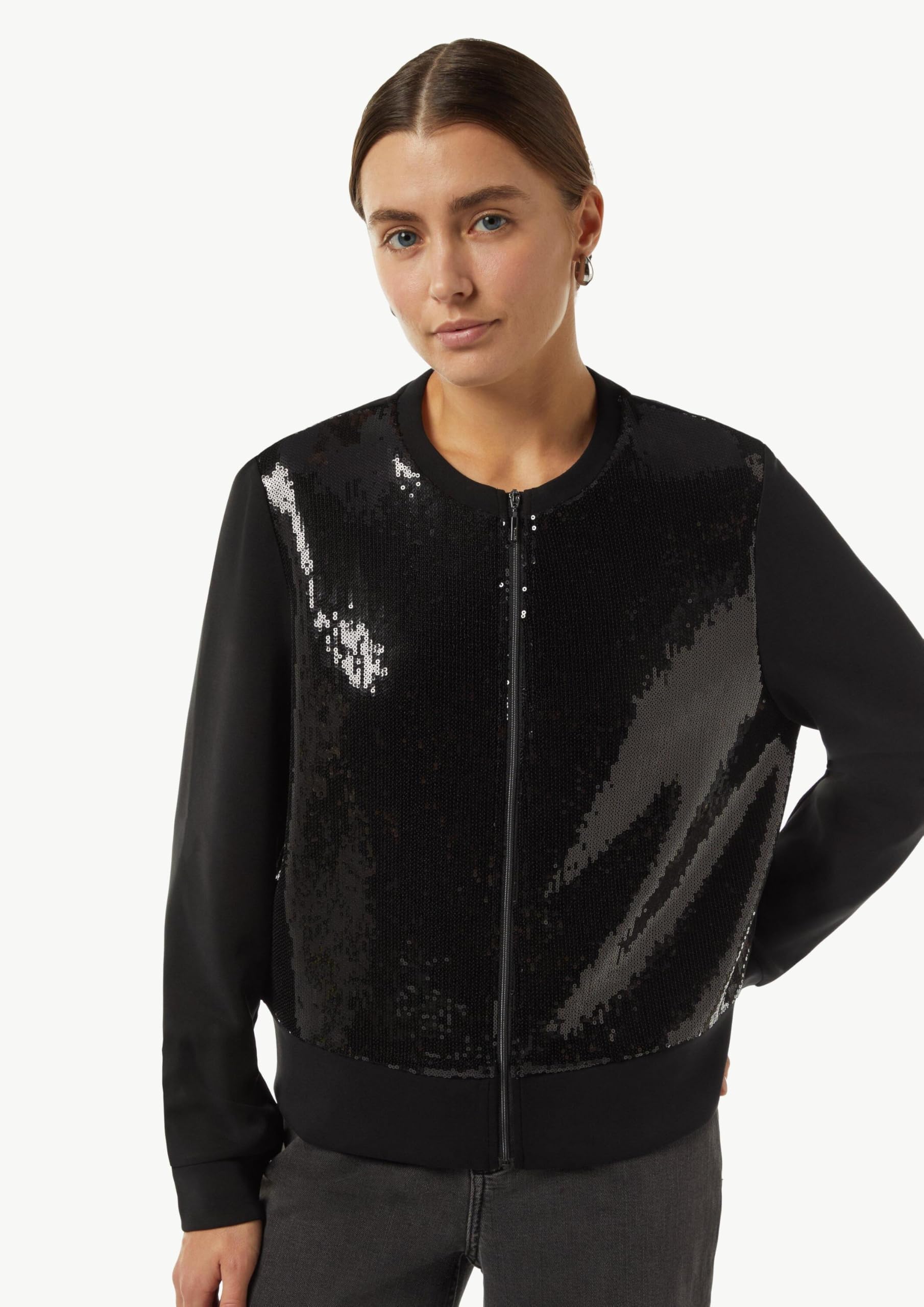 comma-sweat-jacke-pailletten-gr-44-schwarz-sweatshirt image 4