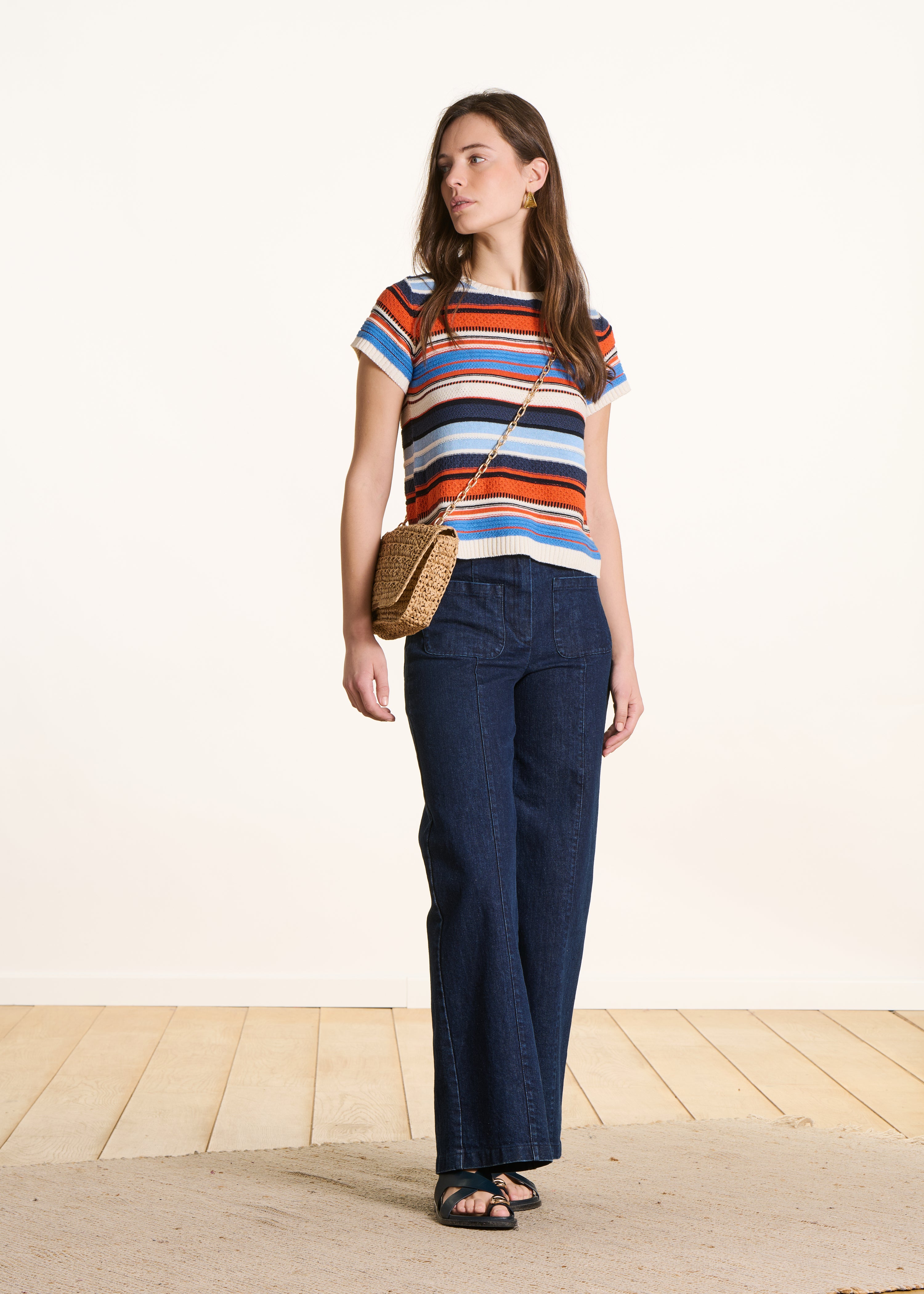 la-f-e-marabout-e-foxini-pullover-gestreift-kurzarm image 2