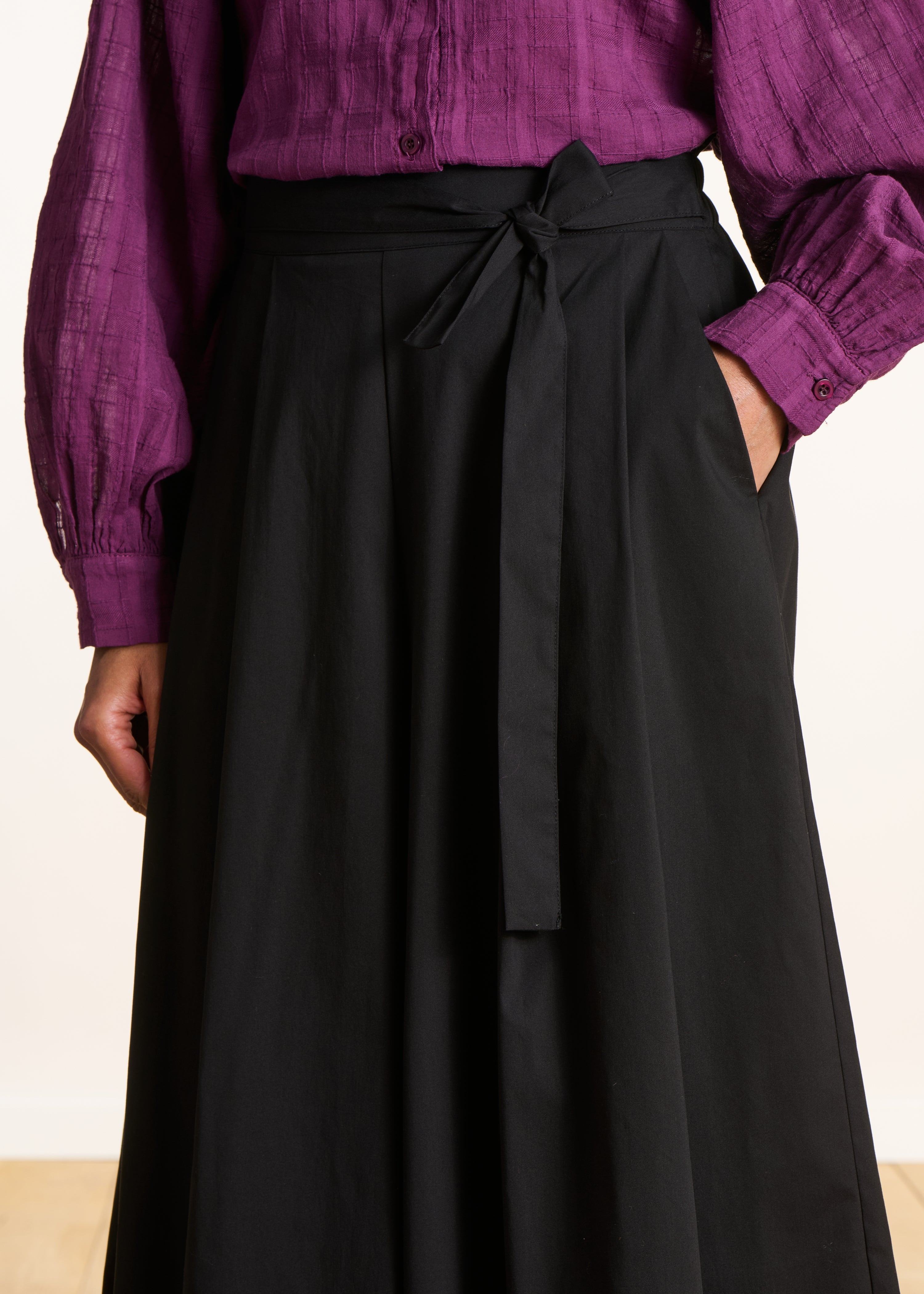 la-f-e-marabout-e-dactus-hose-schwarz-7-8-weit-baumwolle image 5