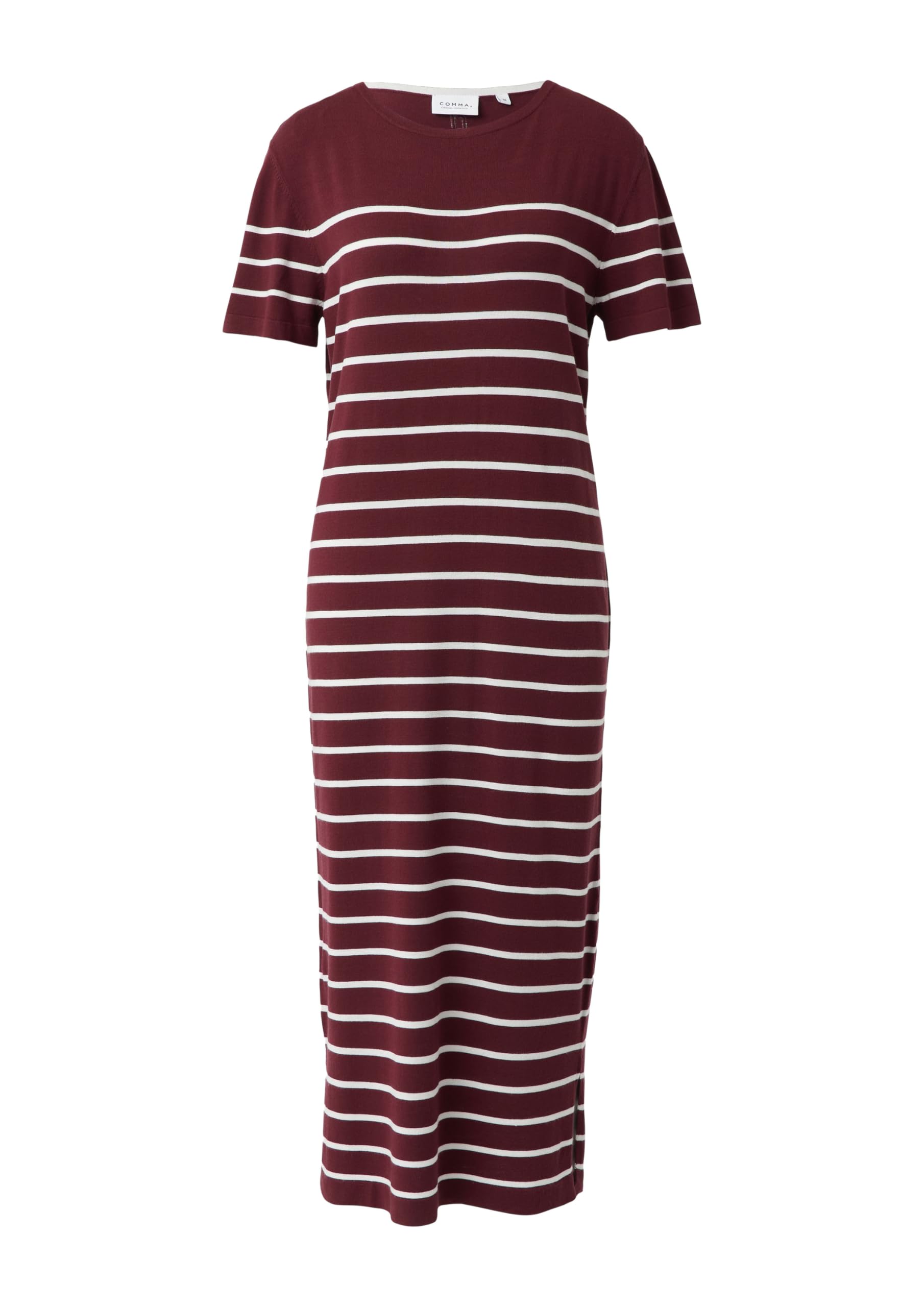 comma-gestreiftes-midikleid-feinstrick-gr-34-bordeaux image 3