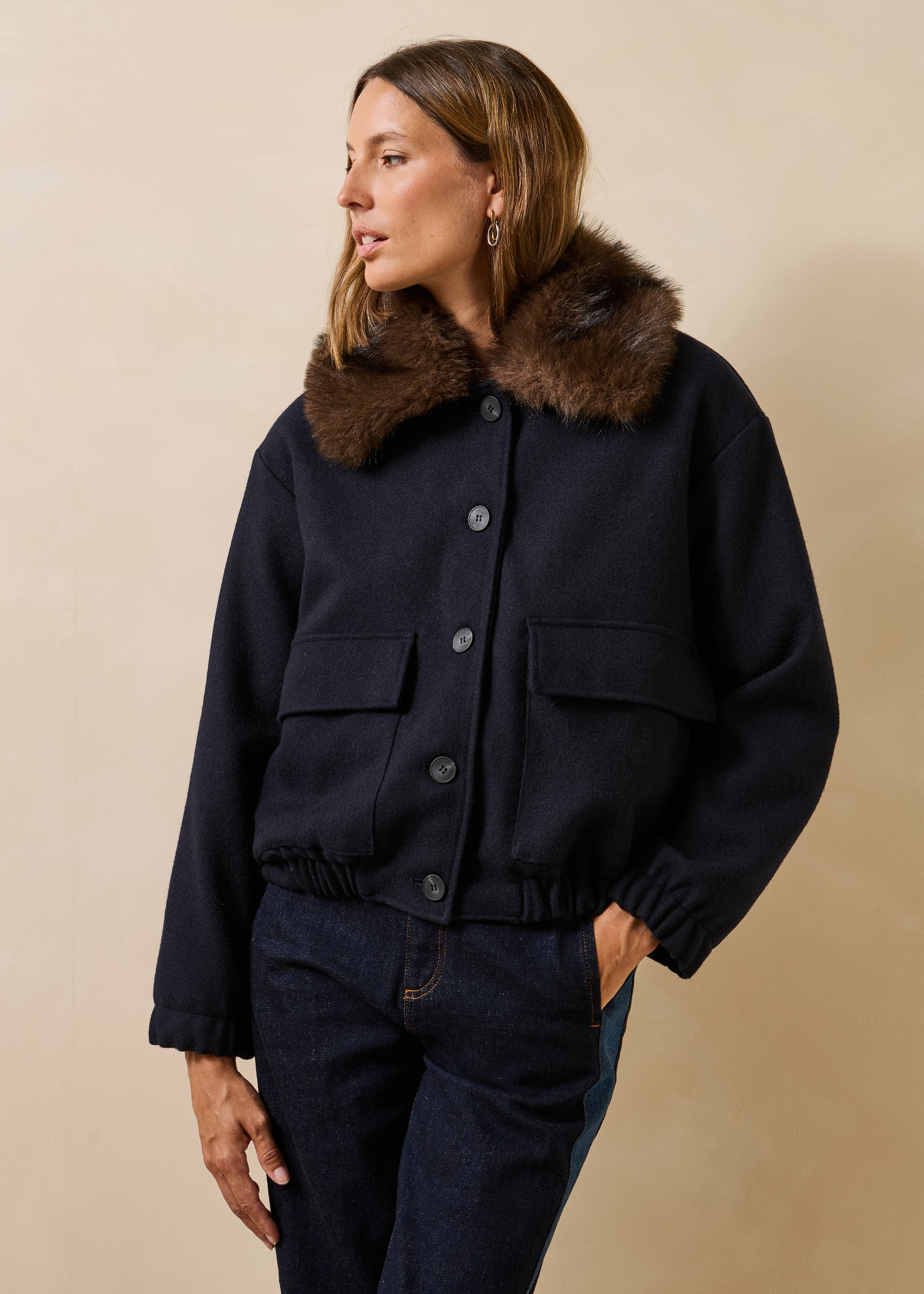 la-f-e-marabout-e-galane-blouson-damen-marine-fellkragen image 1