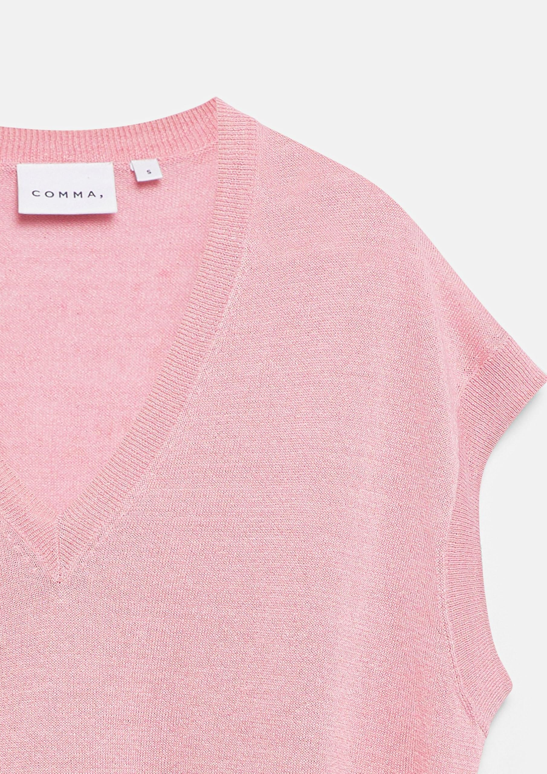 comma-knitwear-strickpullover-feinstrick-l-rosa-v-ausschnitt image 5