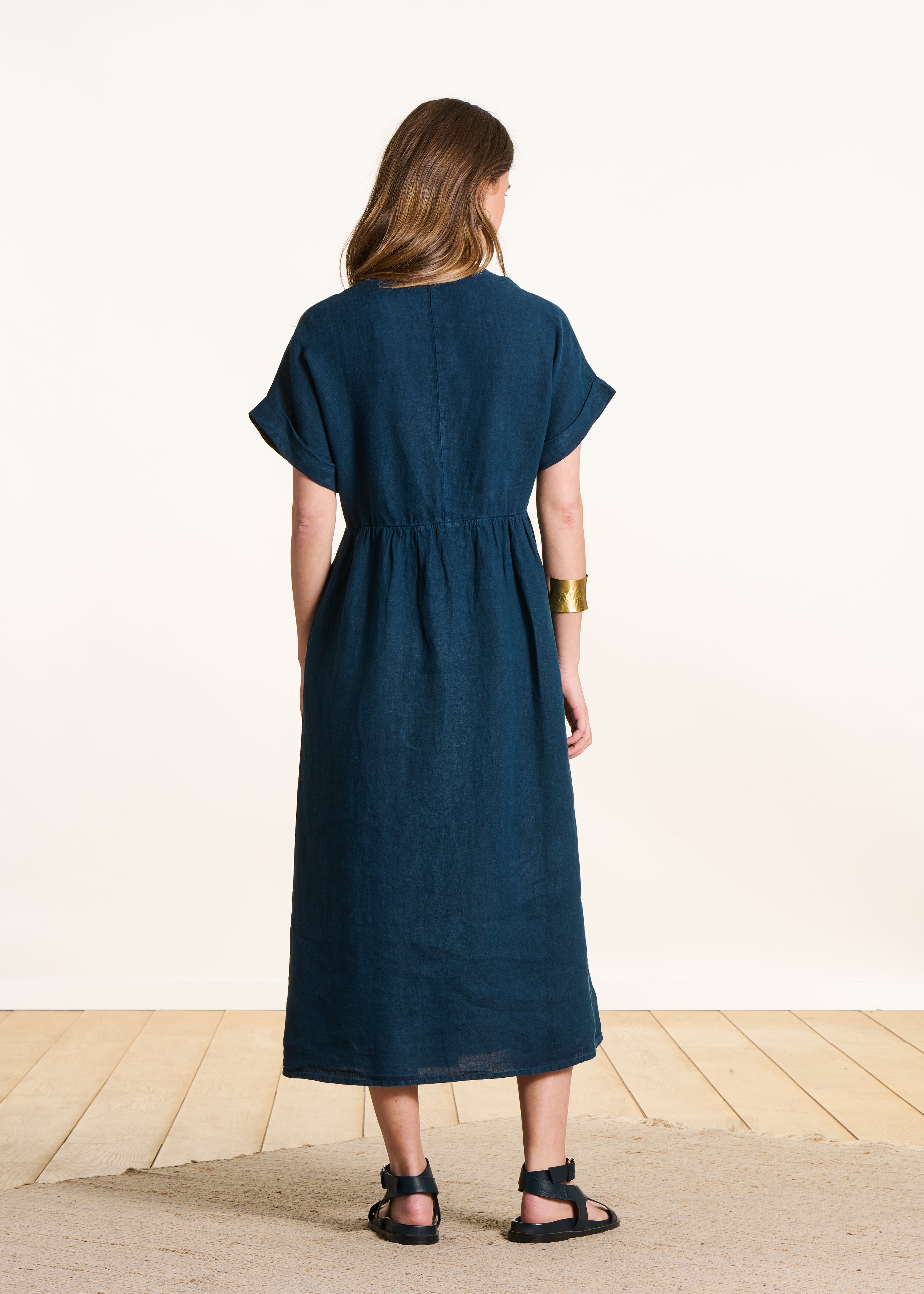 la-f-e-marabout-e-darling-kleid-petrol-lang-leinen image 2