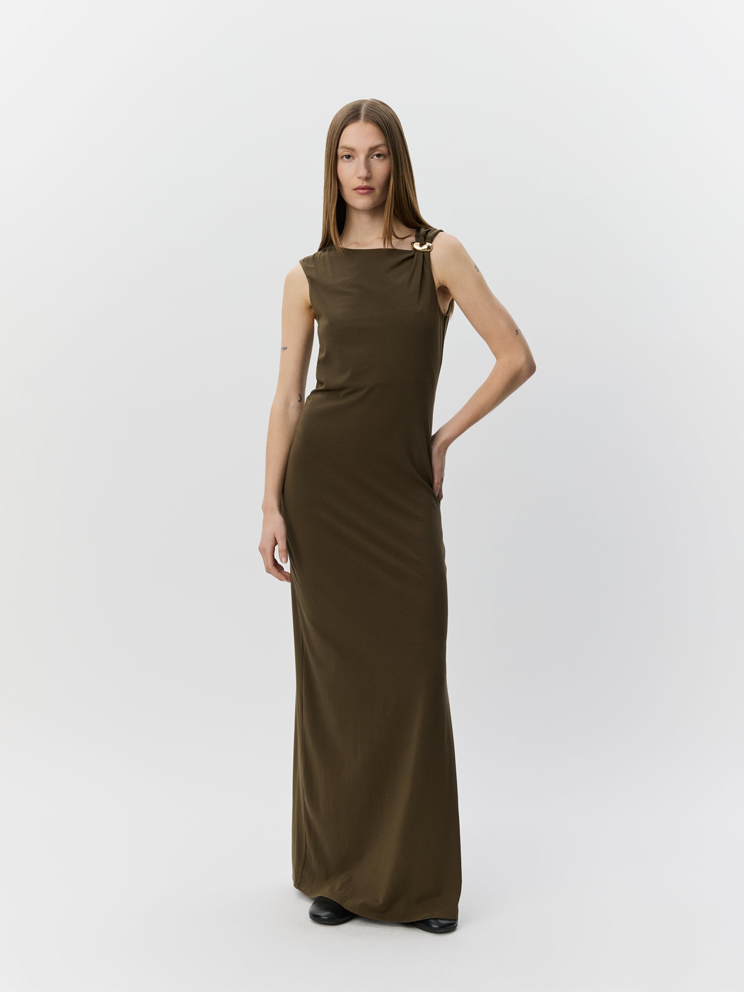 sofie-schnoor-ragnisw-maxikleid-s262331-olive-brown image 2