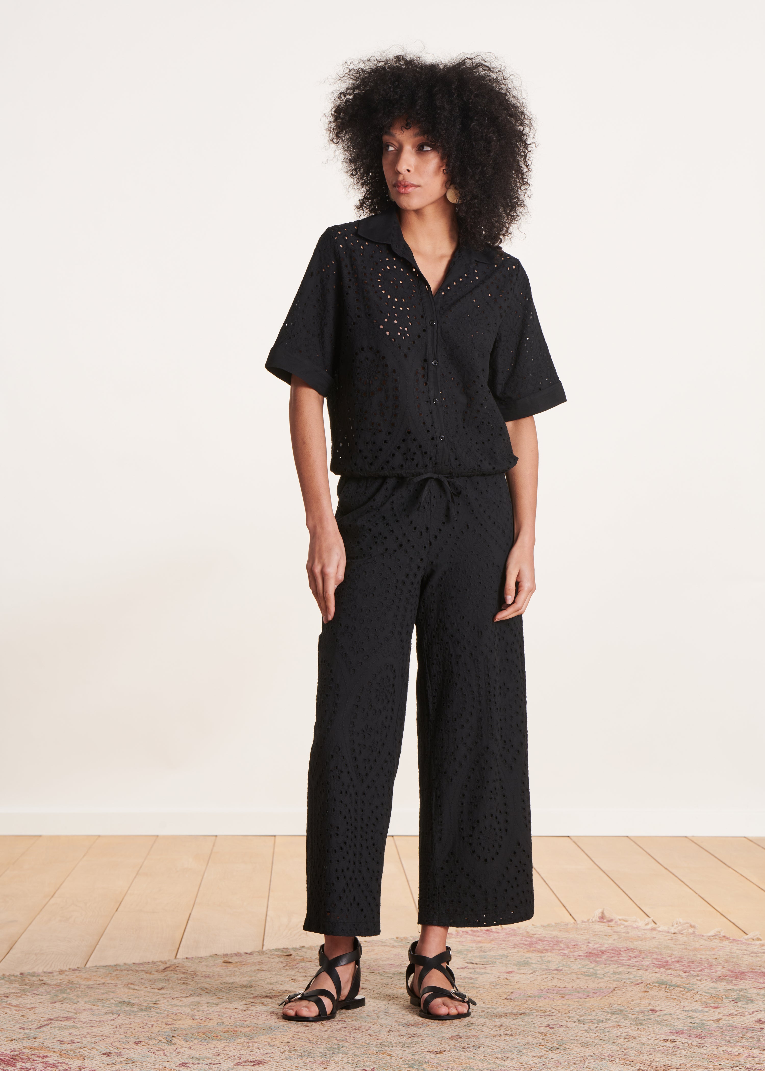 la-f-e-marabout-e-hose-schwarz-broderie-7-8-mit-elastikbund image 1