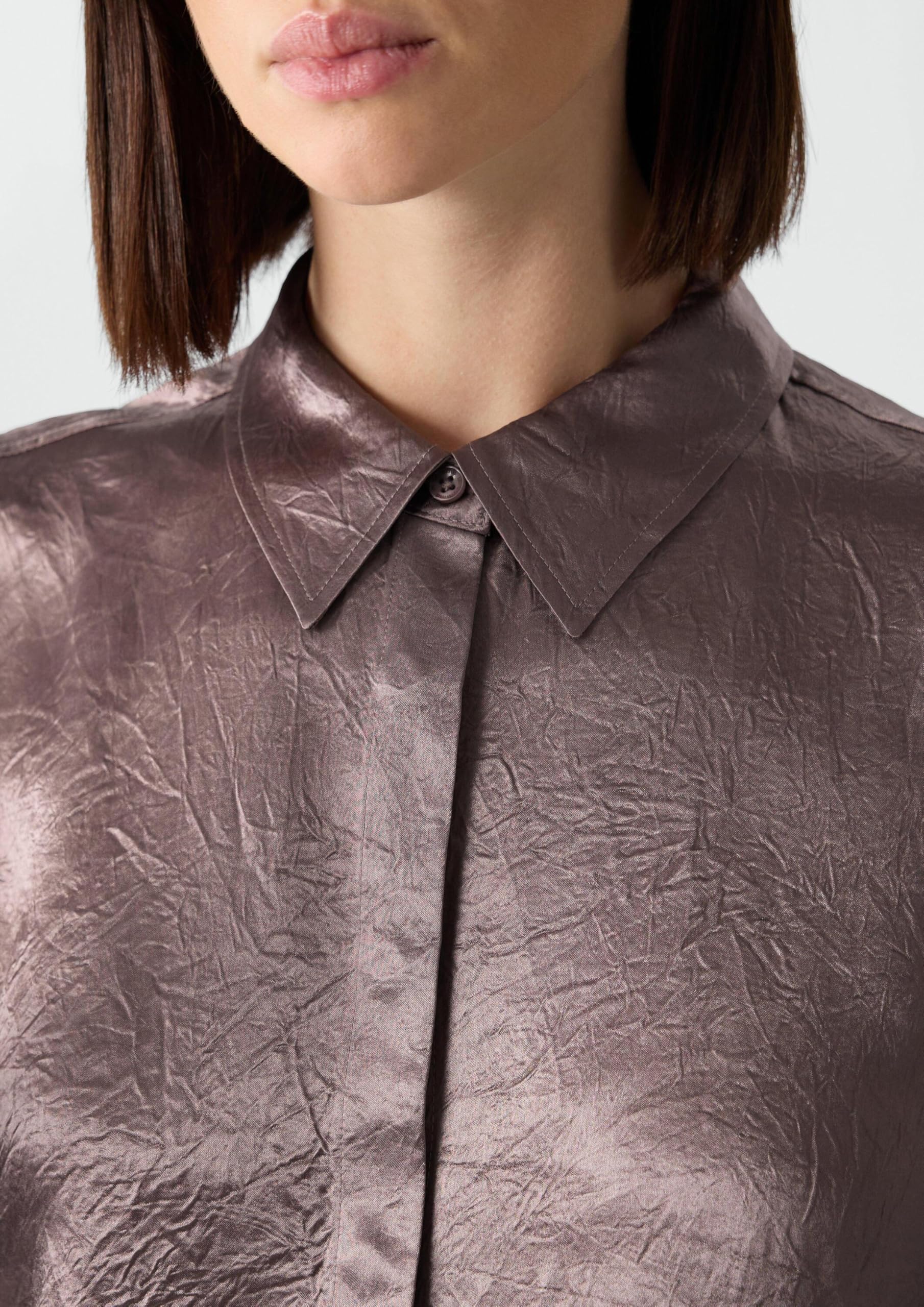 comma-hemdbluse-crinkled-satin-altrosa-damen image 5