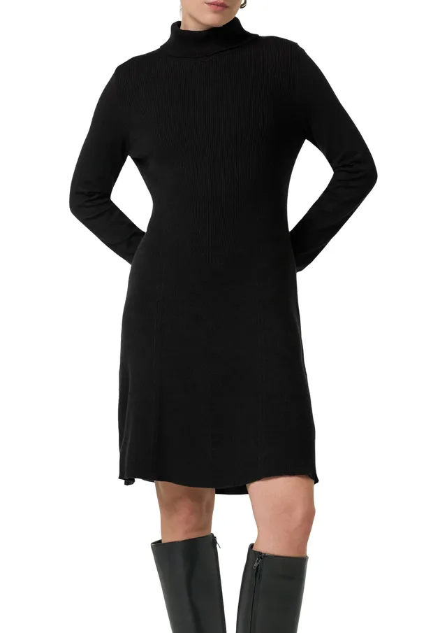 comma-rippstrickkleid-kleid-schwarz-gr-38-turtleneck-kurz image 1