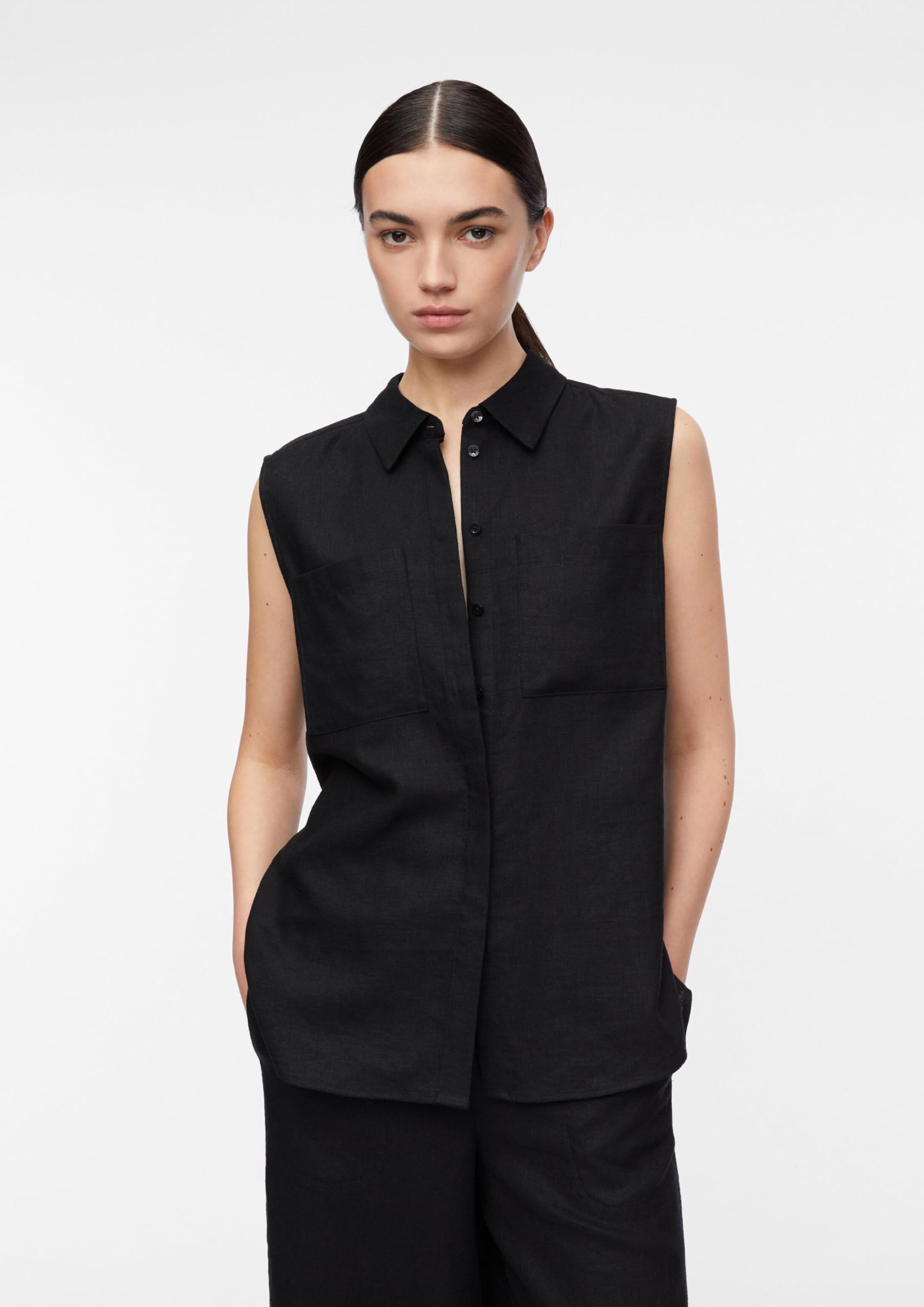 comma-2180863-bluse-leinen-mix-schwarz image 6