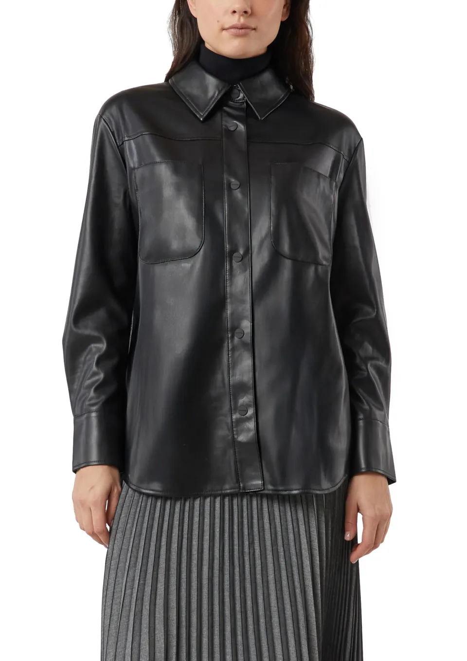 comma-overshirt-kunstleder-jacke-gr-e-44-schwarz image 1