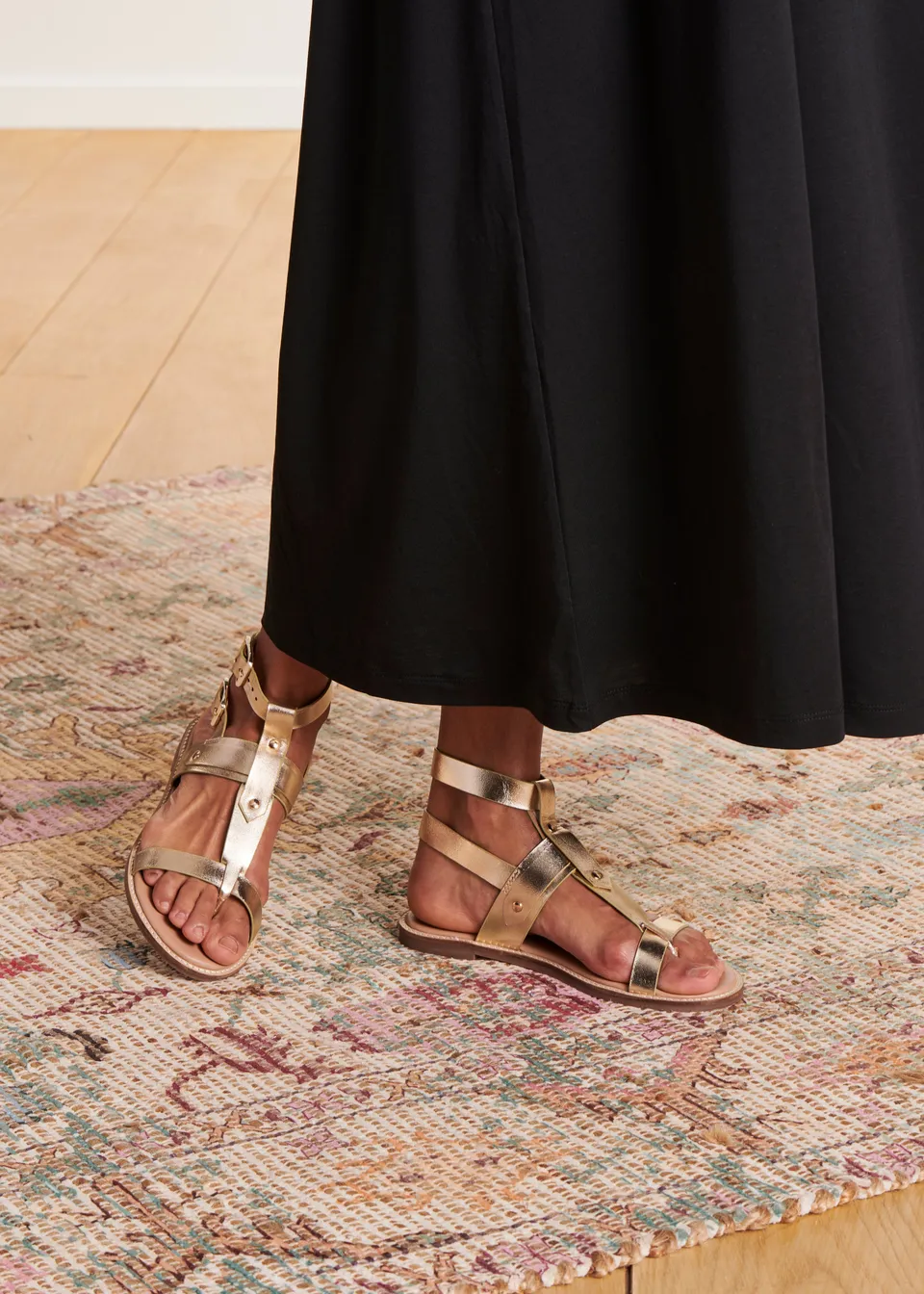 la-f-e-marabout-e-davina-sandalen-gold-leder-flach image 1