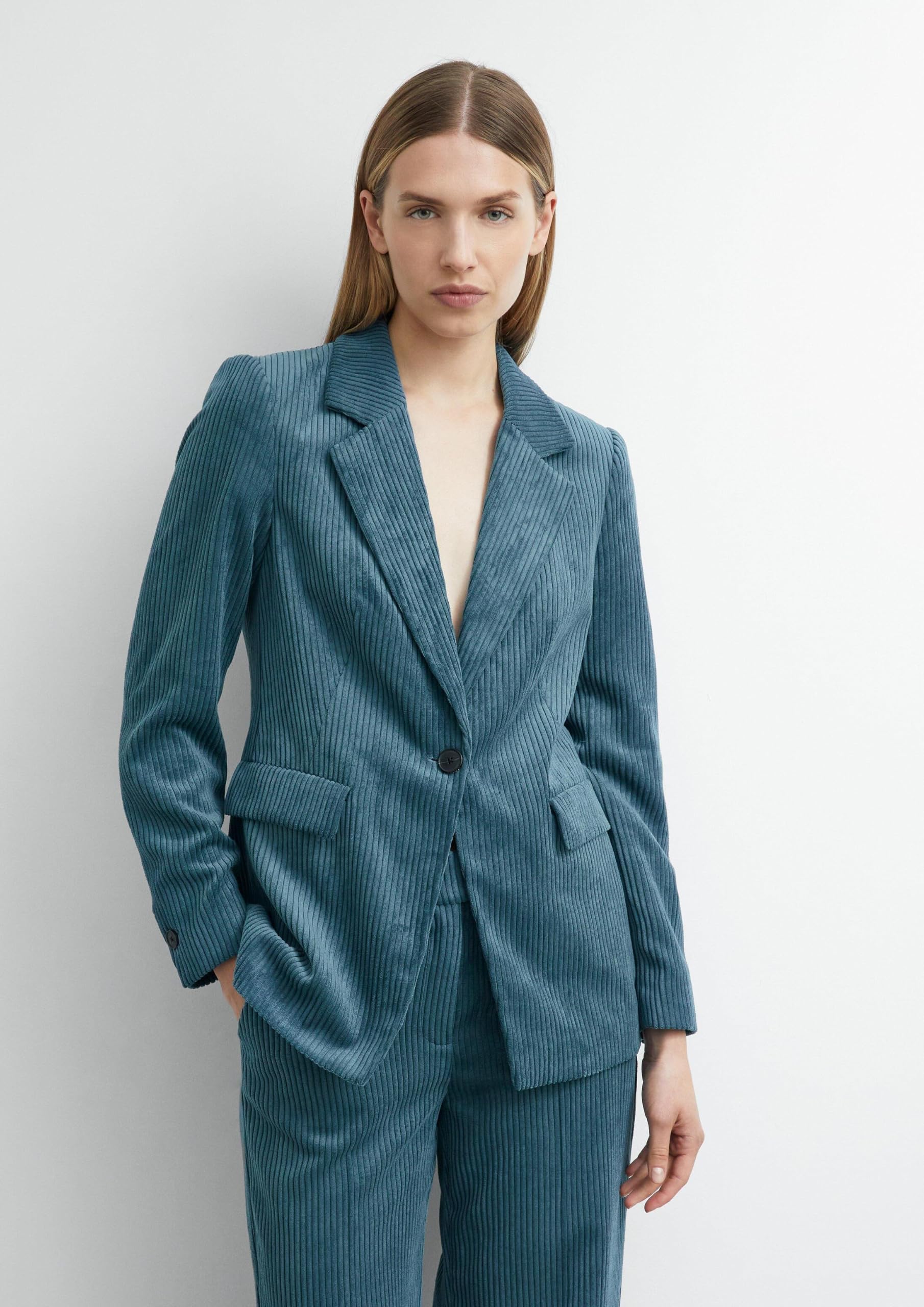 comma-blazers-indoor-blazer-cord-regular-fit-beige image 6